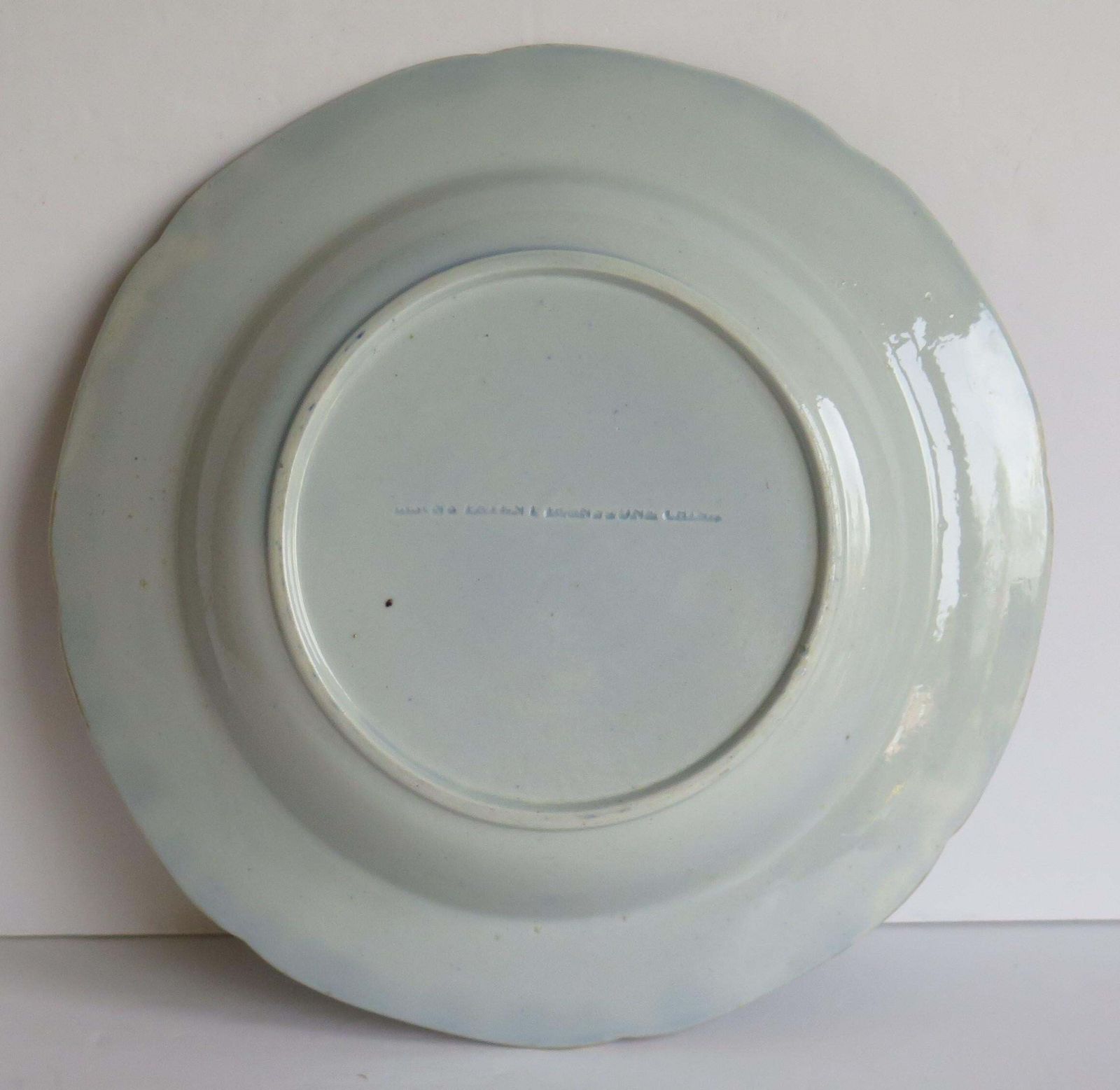 photo for sale Georgian Mason's Soup Bowl Or Plate In Small Vase Flowers And Rock Ptn, Ca 1818