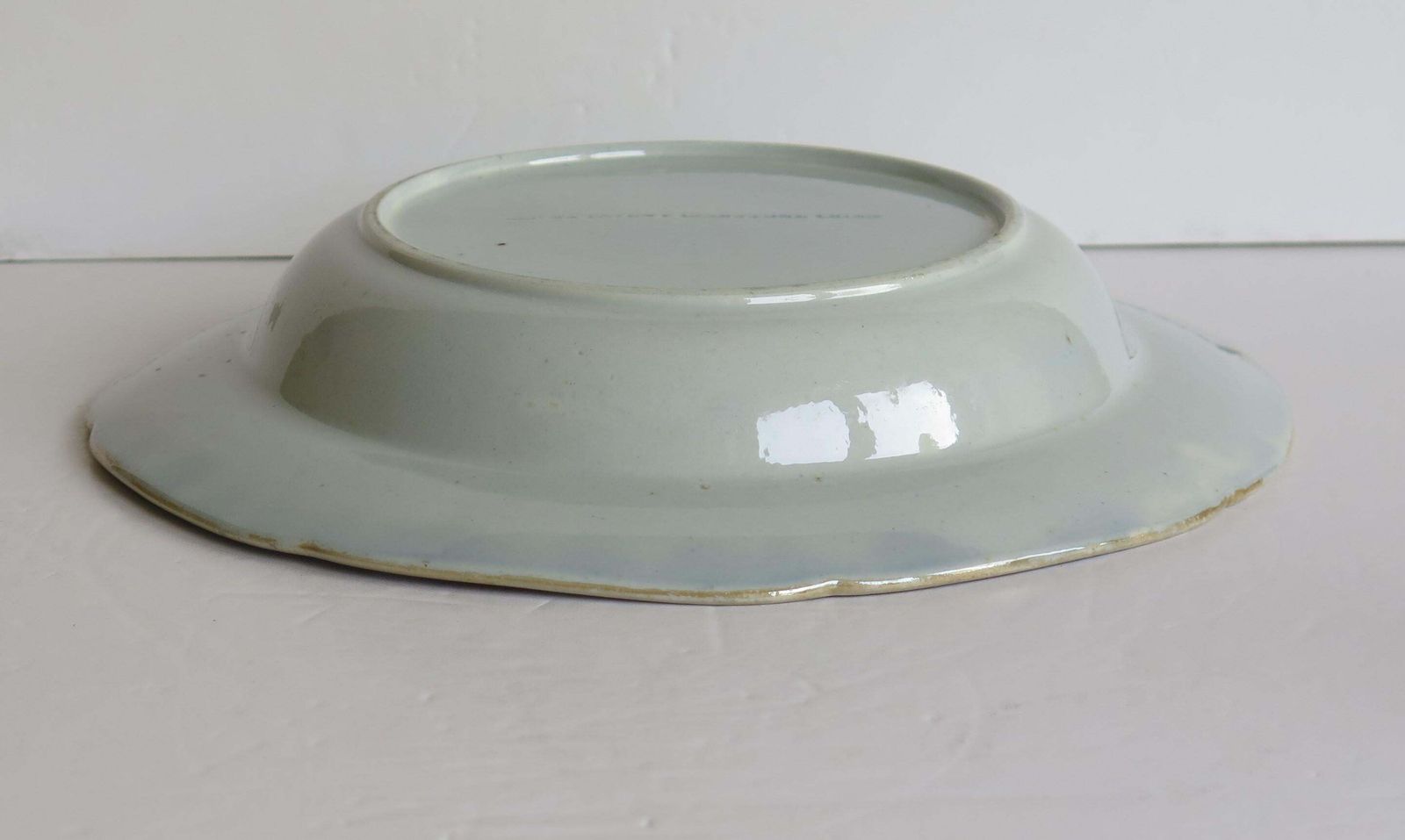 239.0 Georgian Mason's Soup Bowl Or Plate In Small Vase Flowers And Rock Ptn, Ca 1818 photo