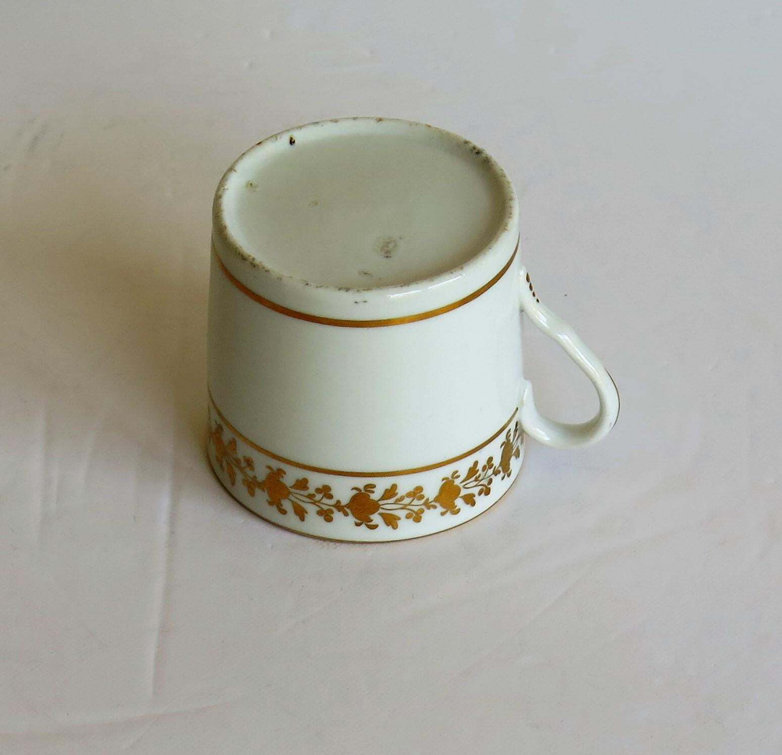photo buy Georgian Coalport Porcelain Coffee Can Hand Gilded Pattern, English Circa 1807