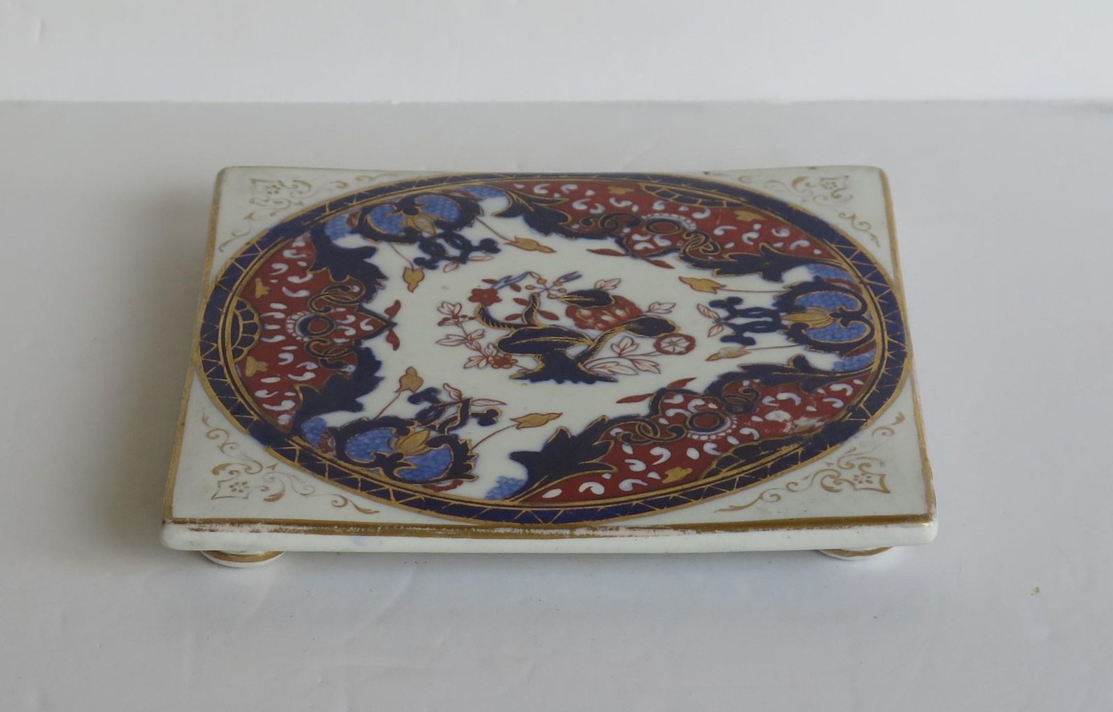 19th Century Mason's, Ashworths Ironstone Teapot Stand, Hand Painted Ptn 4974 photo Home Decor