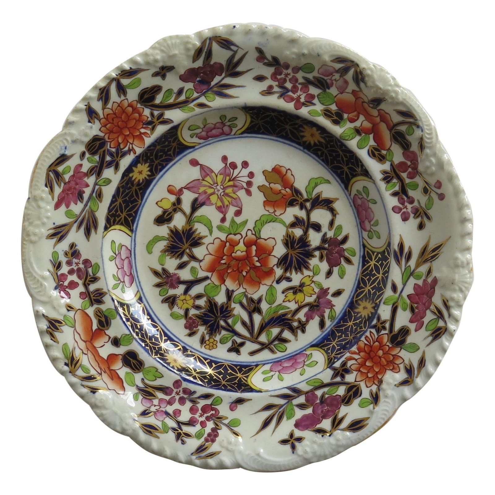 Georgian Masons Ironstone Side Plate In Heavily Floral Japan Ptn, Circa 1815