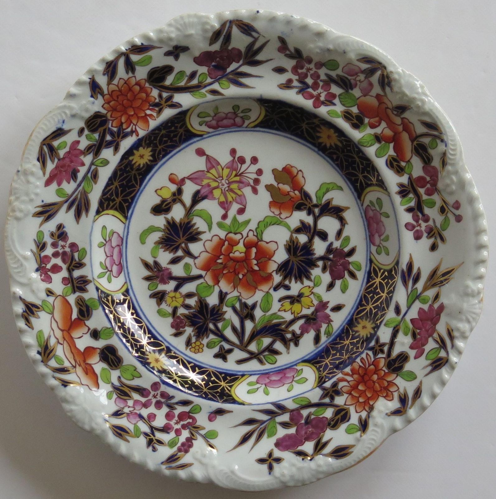 Georgian Masons Ironstone Side Plate In Heavily Floral Japan Ptn, Circa 1815 photo vinterior