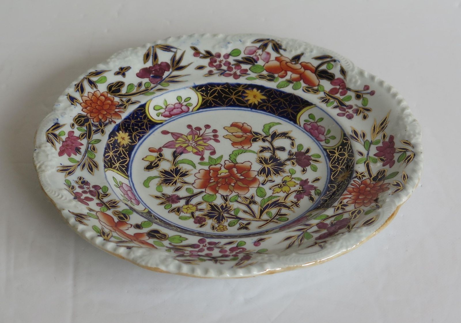photo vinterior Georgian Masons Ironstone Side Plate In Heavily Floral Japan Ptn, Circa 1815