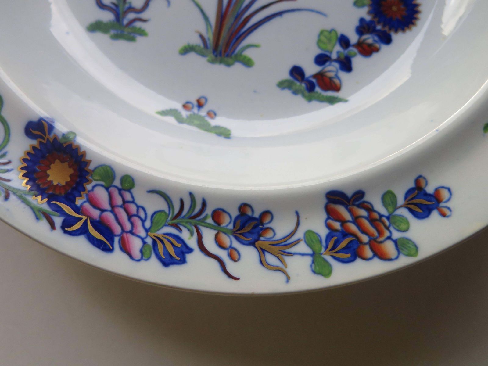 Georgian Spode Soup Bowl Or Deep Plate In Chinese Flowers Pattern, Circa 1820 photo 239.0