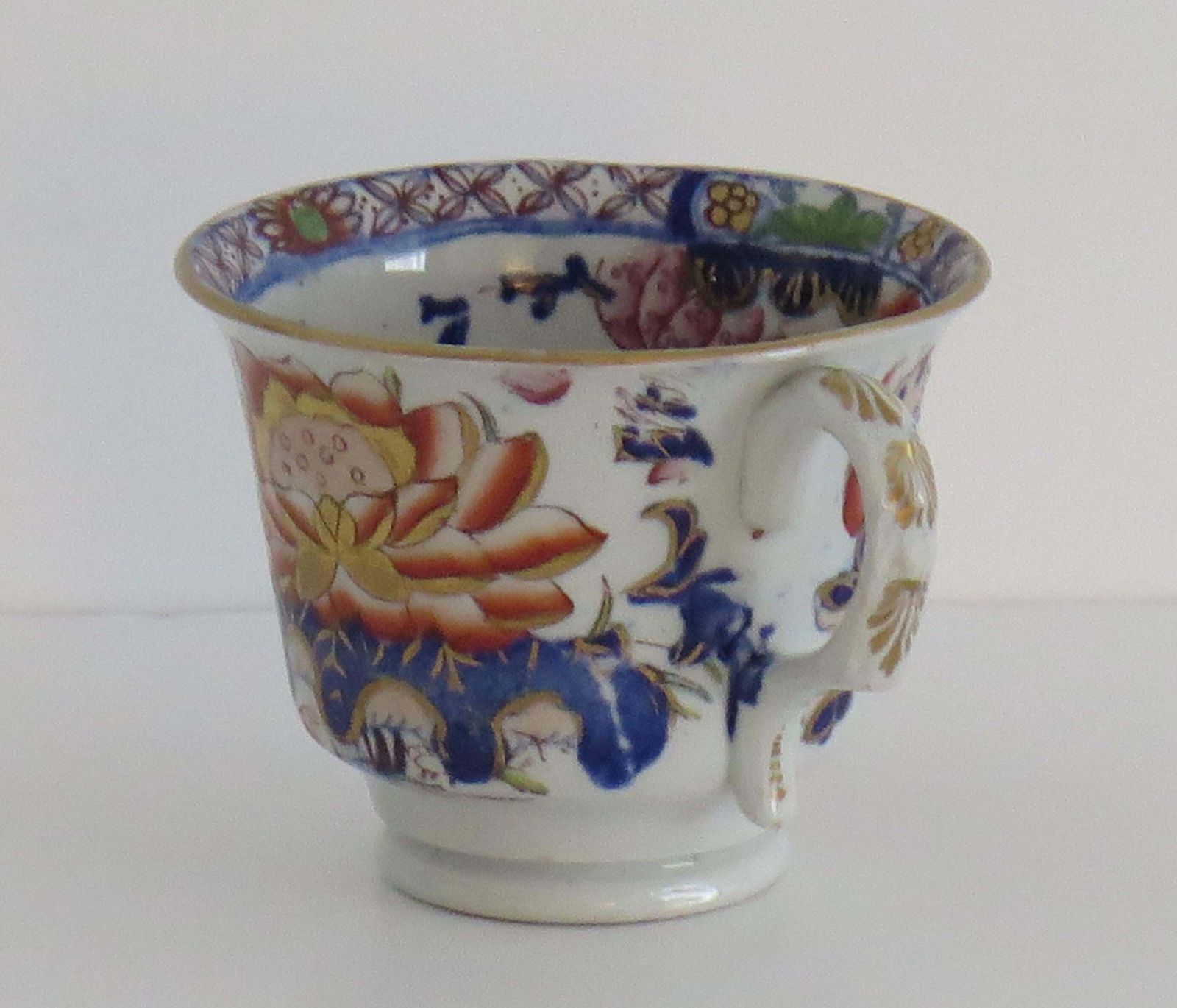 Mason's Ironstone Tea Cup Hand Painted In Gilded Water Lily Pattern, Circa 1835 photo for sale