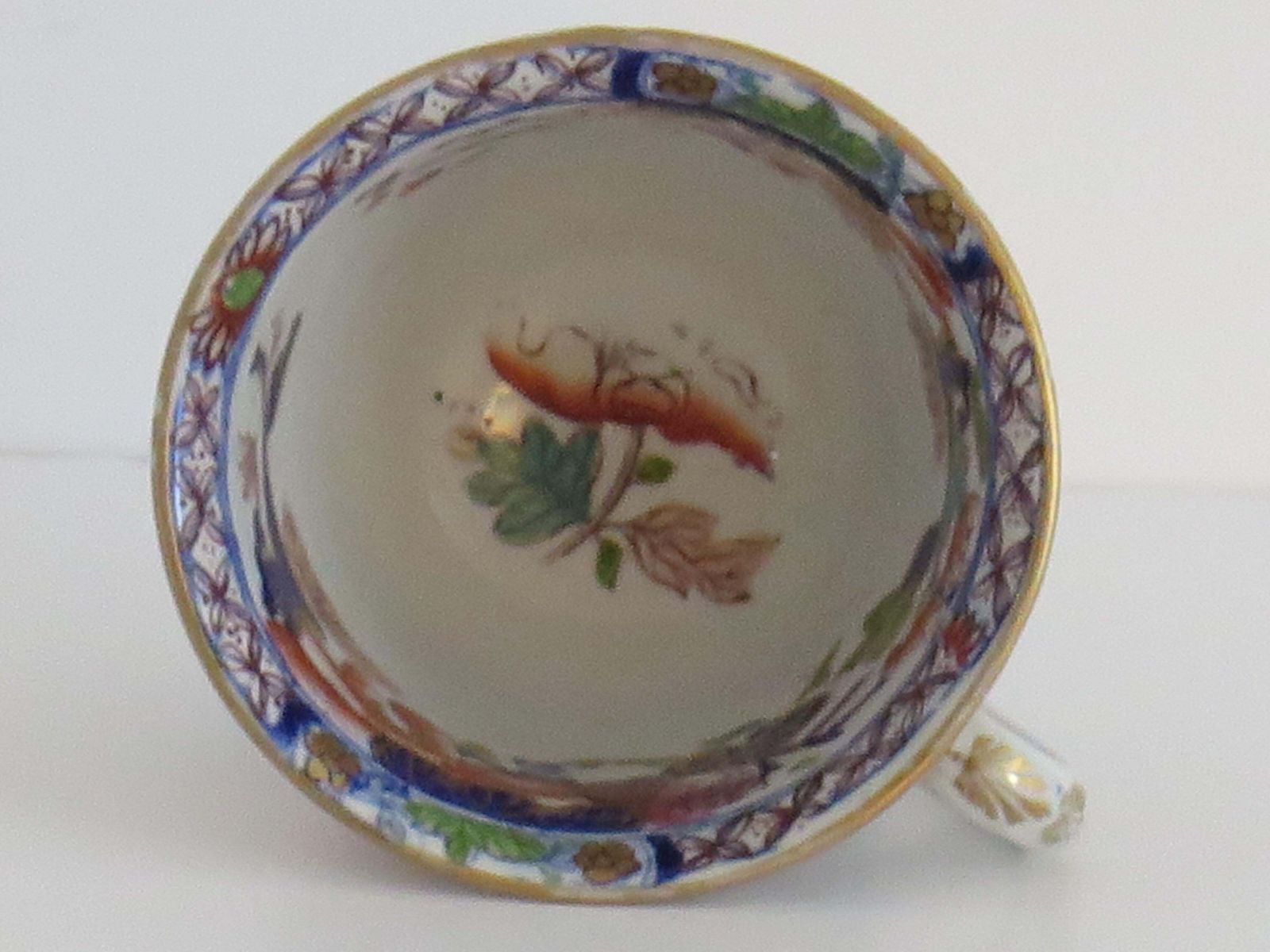 Mason's Ironstone Tea Cup Hand Painted In Gilded Water Lily Pattern, Circa 1835 photo vintage