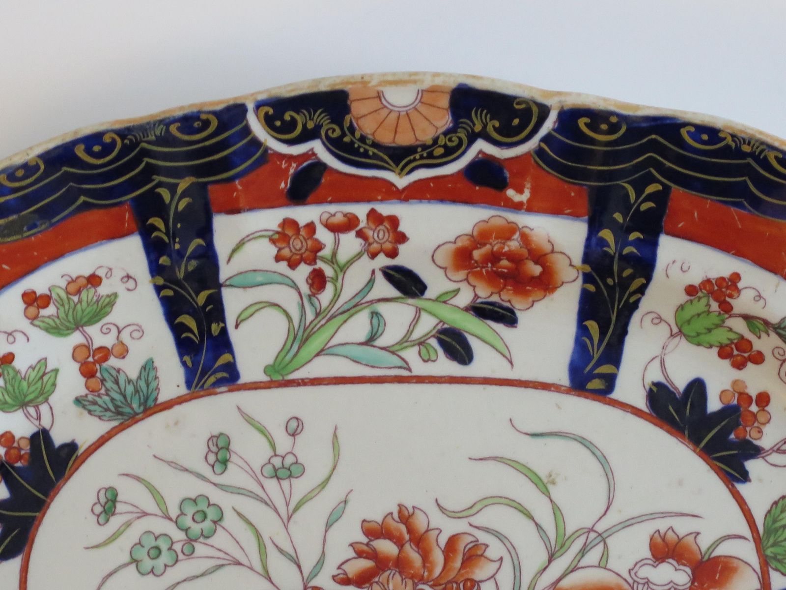 Masons Ironstone Platter In Rare Muscove Duck & Fence Pattern 2850, Circa 1840 photo buy