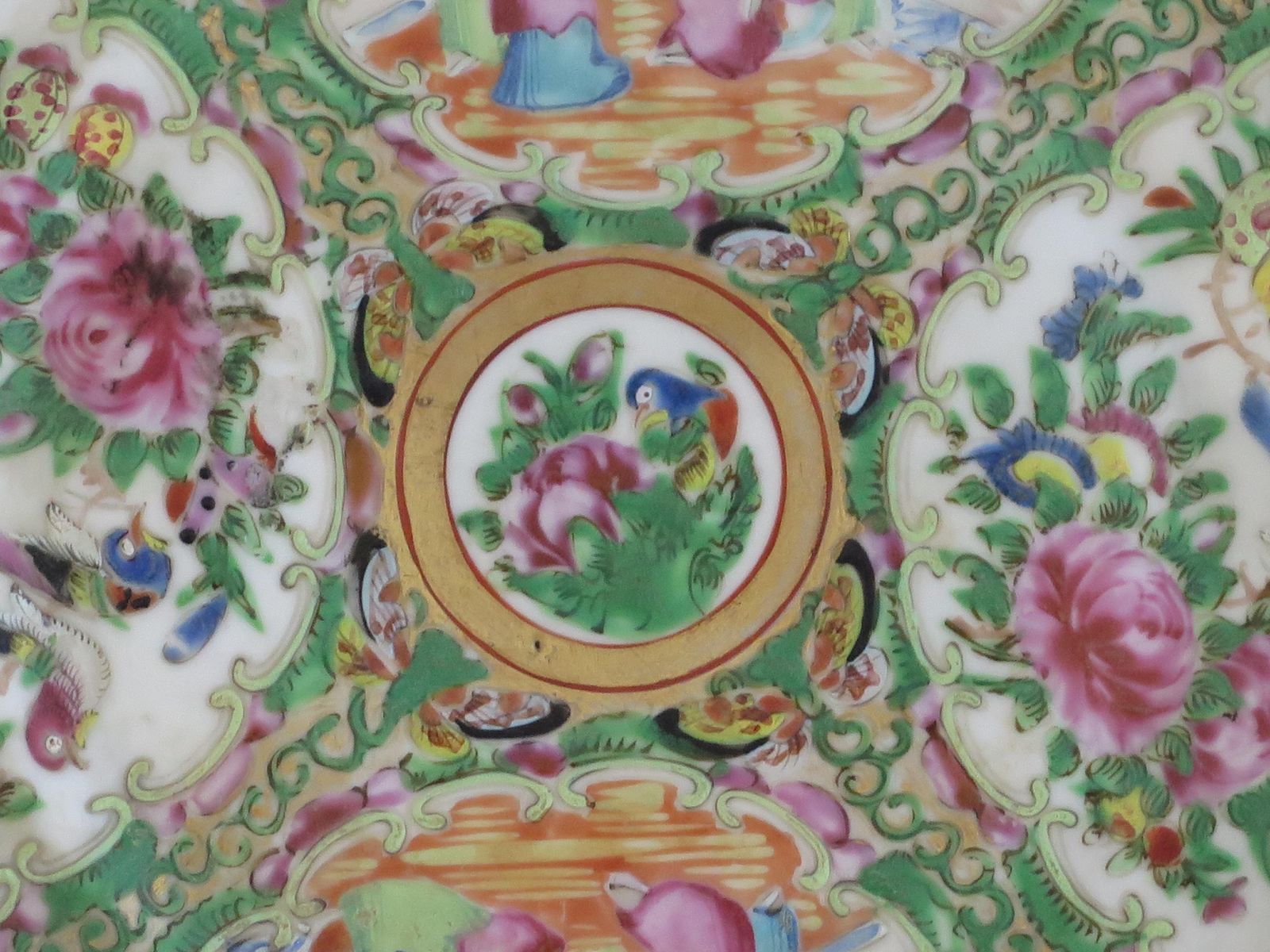 Chinese Export Porcelain Plate Rose Medallion Hand Painted, Qing, Circa 1875 photo buy