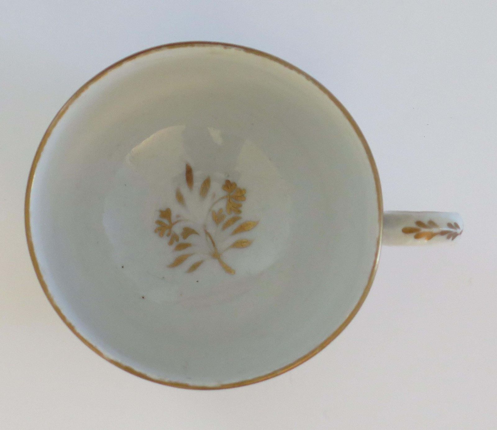 Georgian Newhall Porcelain Duo Tea Cup And Saucer Bat Printed Ptn, Circa 1805 photo 331.0
