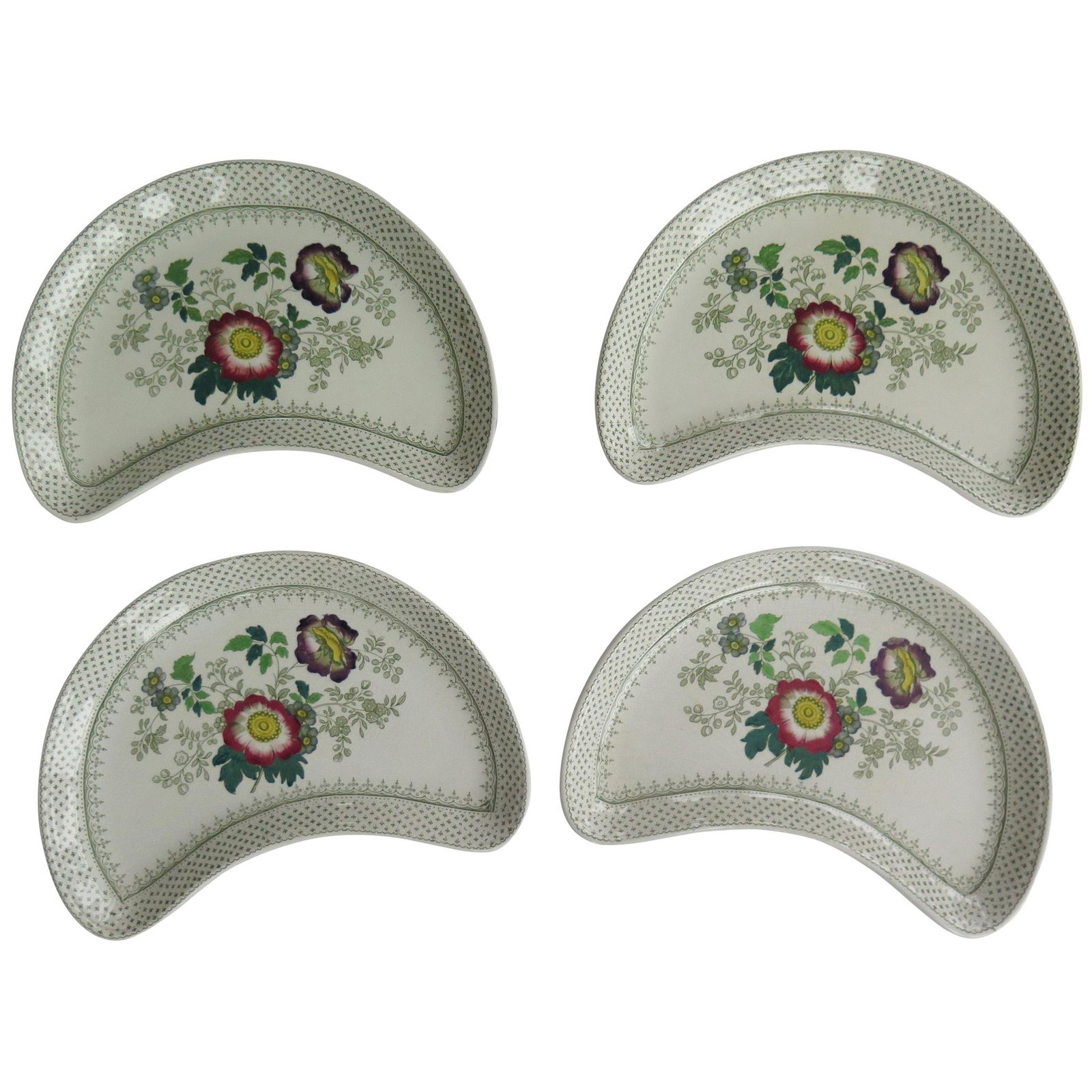 Set Of Four Victorian Masons Ashworths Ironstone Supper Dishes, Circa 1890