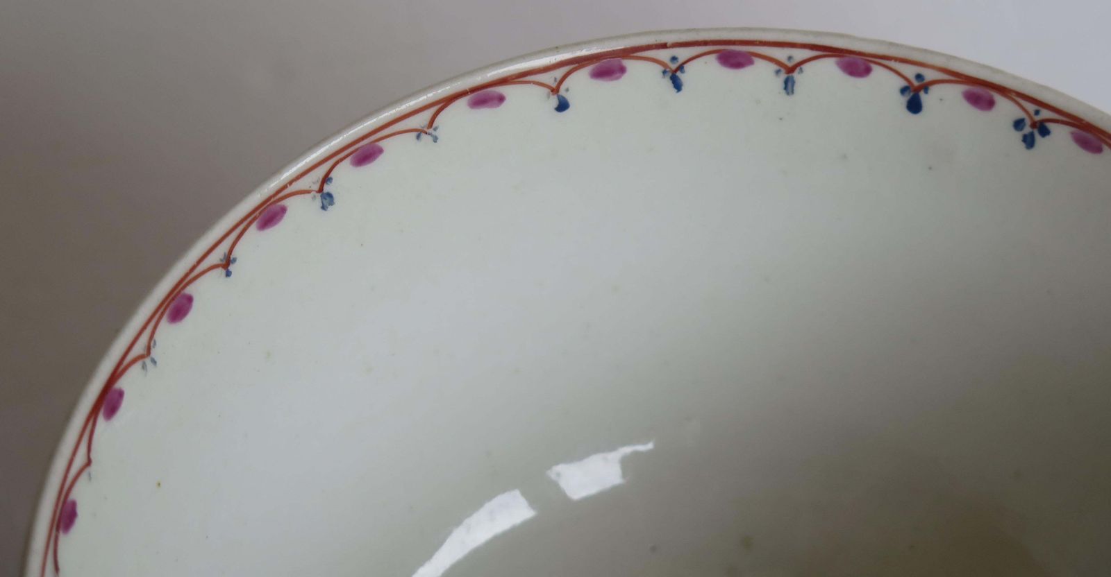 Home Decor Early New Hall Porcelain Bowl Chinese Figures Lady With Parasol Ptn. 20, Ca 1790 photo