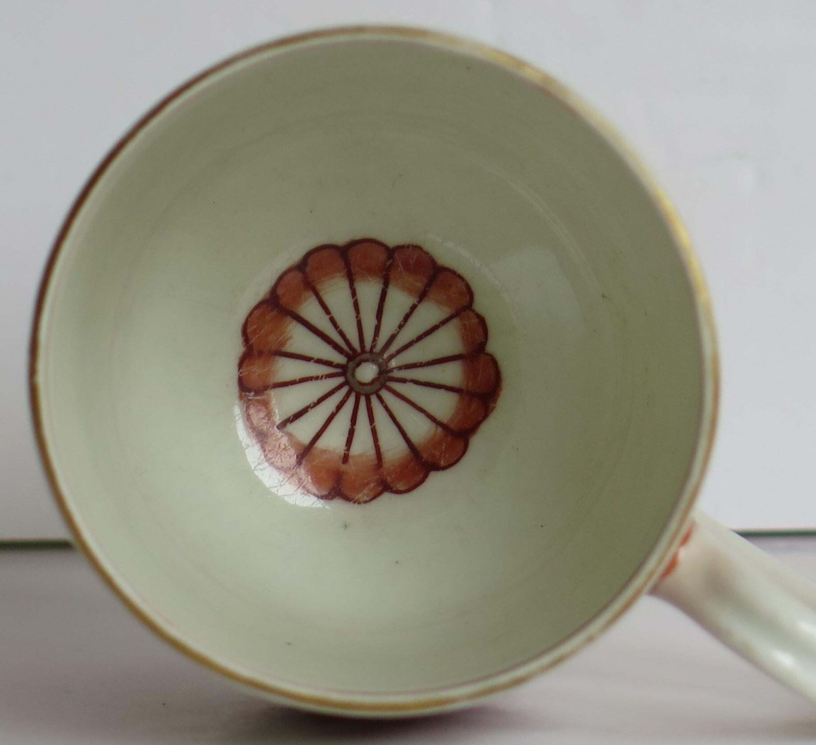300.0 First Period Worcester Coffee Cup Porcelain Finely Hand Painted, Circa 1770 photo
