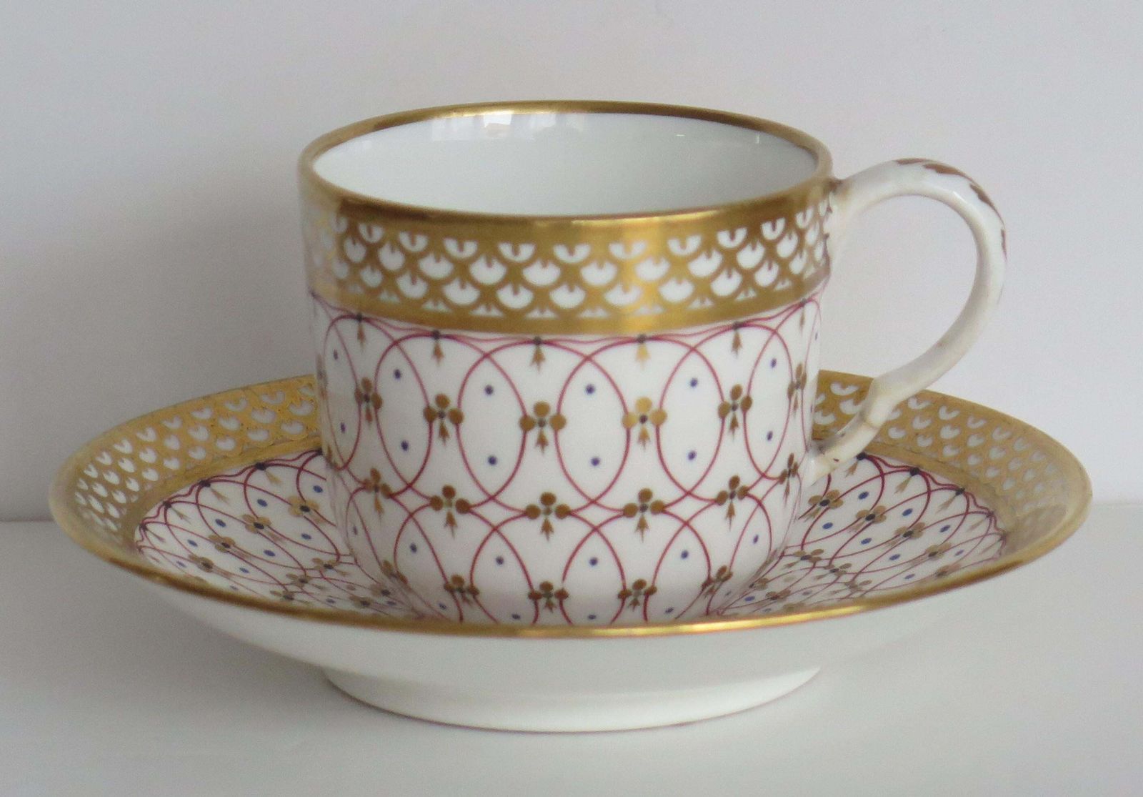 Regency Period Derby Cup And Saucer Duo Hand Painted, Circa 1830 photo furniture