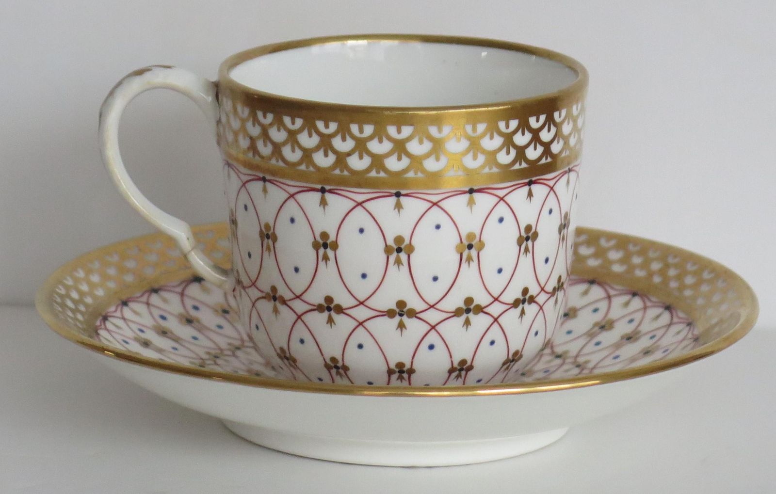 Regency Period Derby Cup And Saucer Duo Hand Painted, Circa 1830 photo for sale