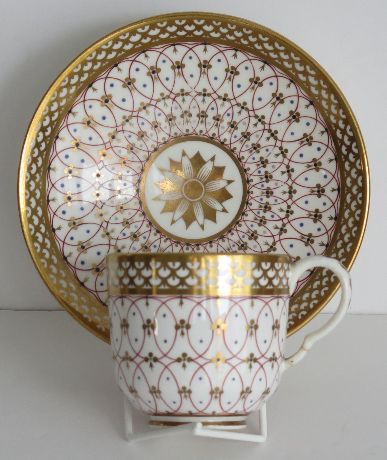 Regency Period Derby Cup And Saucer Duo Hand Painted, Circa 1830 photo Home Decor