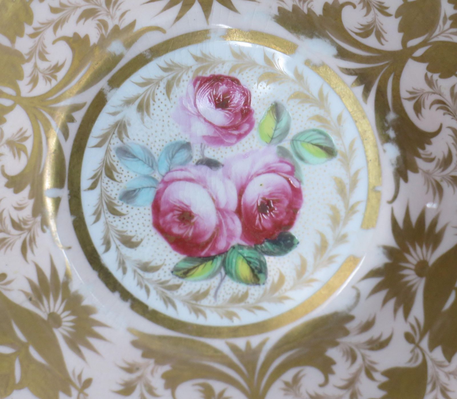 375.0 Georgian Derby Coffee Can & Saucer John Stanesby Hand Painted Roses, Circa 1810 photo