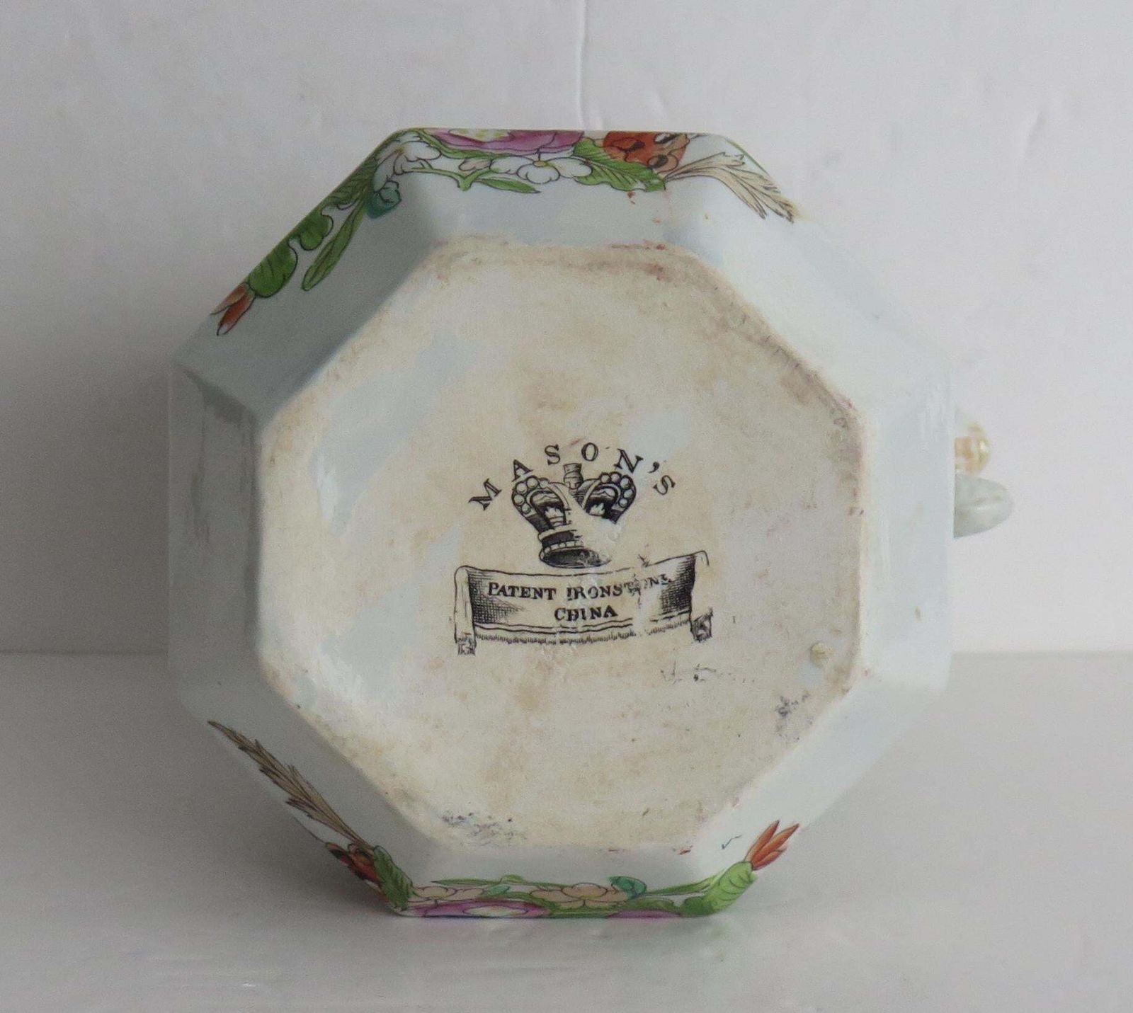 Georgian Mason's Ironstone Jug Or Pitcher In Table And Flower Pot Ptn, Ca 1820 photo vintage