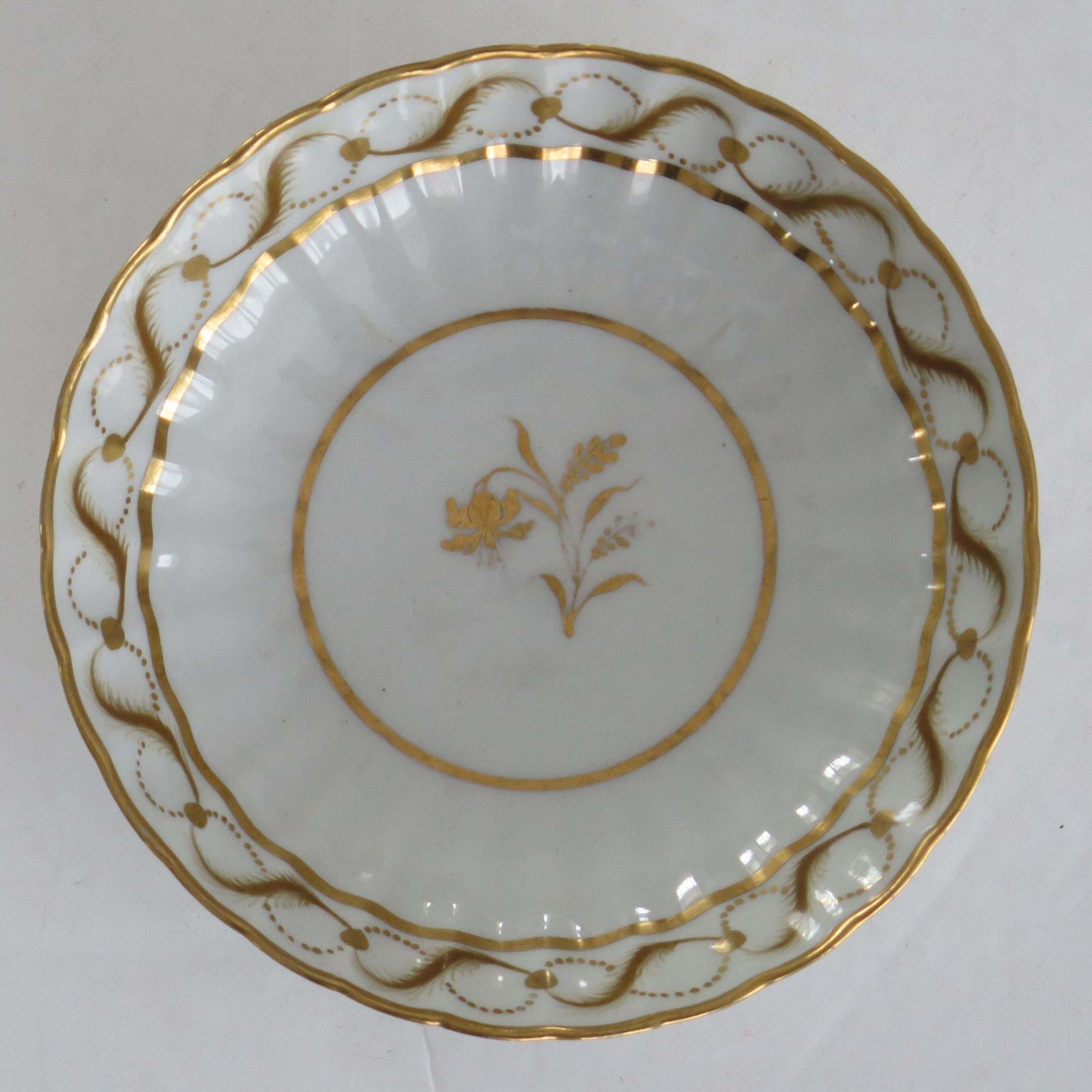 Fine Georgian New Hall Porcelain Tea Bowl & Saucer Gold Pattern 142, Circa 1785 photo buy