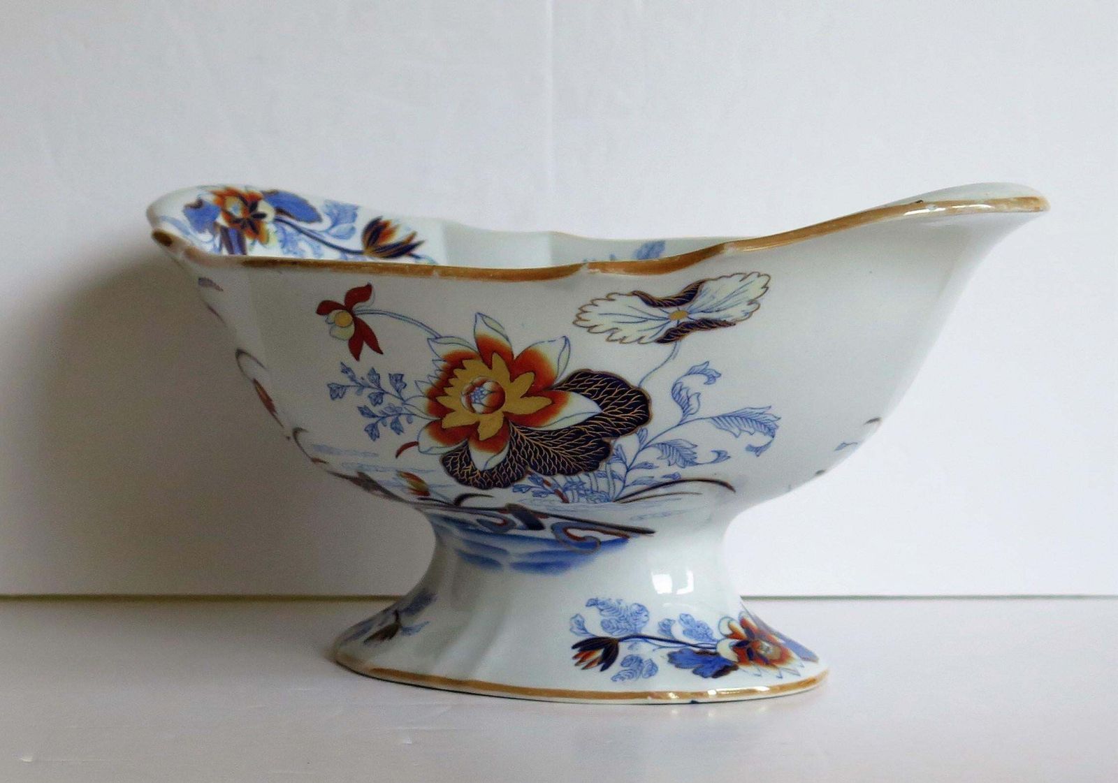 Large Wedgwood Pedestal Bowl Centrepiece Stone China Ptn 1156, Circa 1840 photo vinterior
