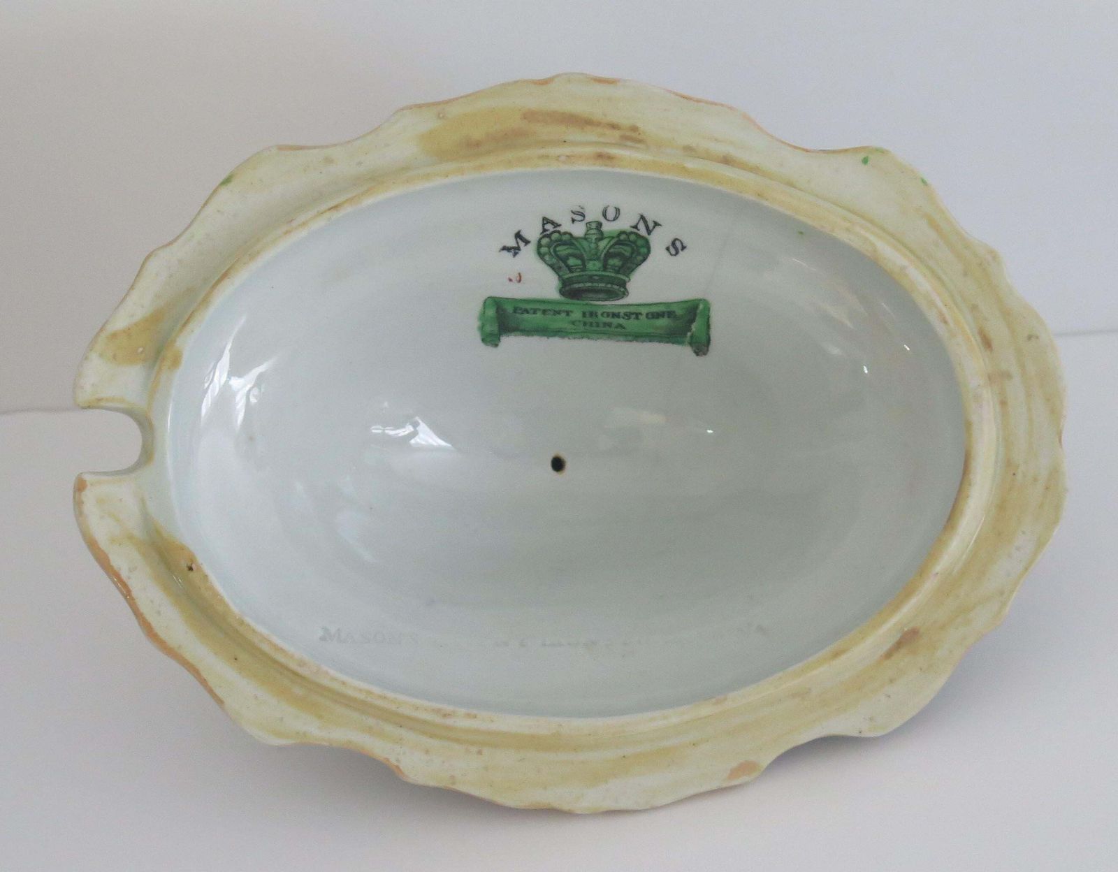 photo for sale Mason's Ironstone Sauce Tureen & Cover Table & Flower Pot Ptn, Georgian Ca 1818