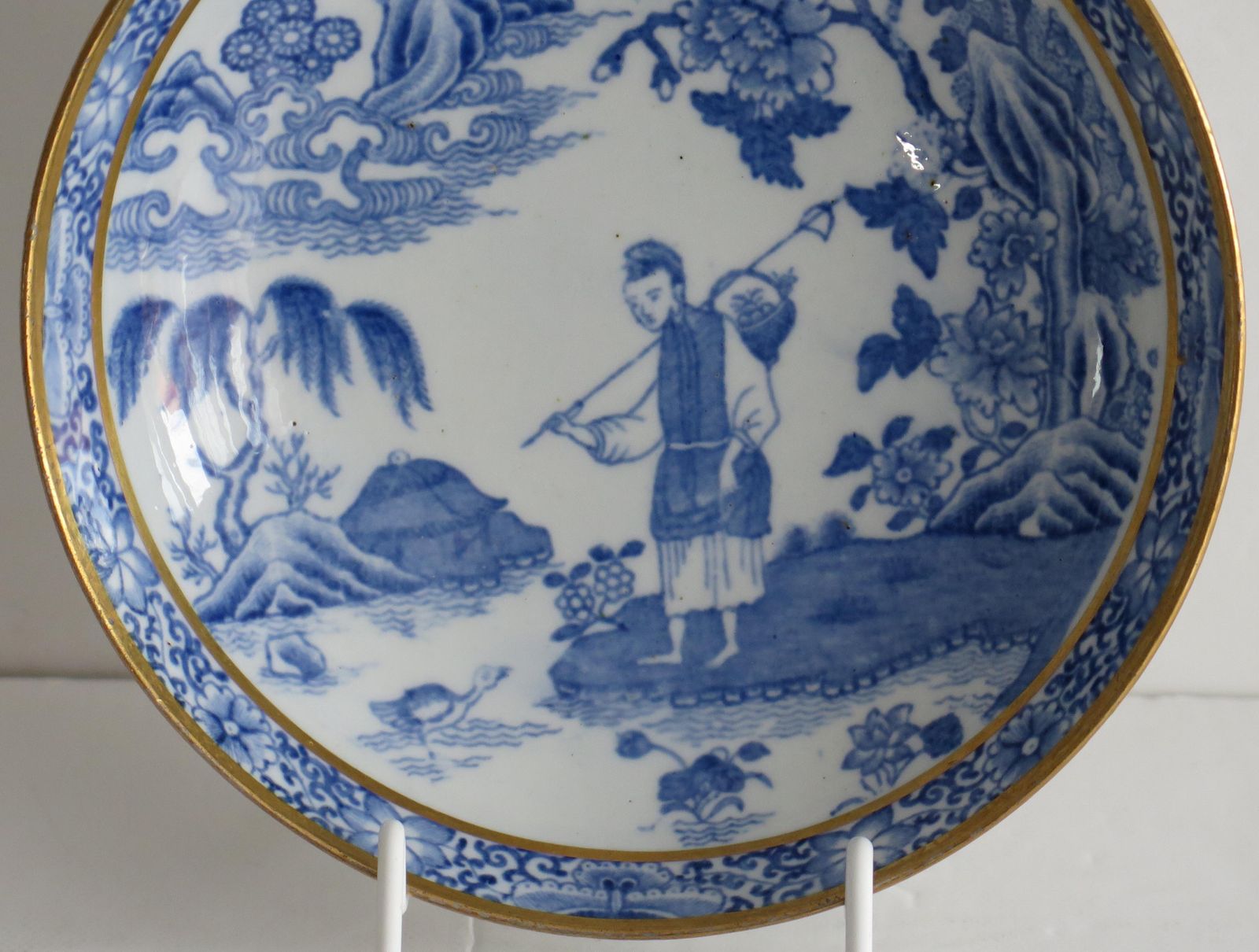Antique John Turner Porcelain Cup And Saucer In Traveller Pattern, Circa 1795 photo vinterior