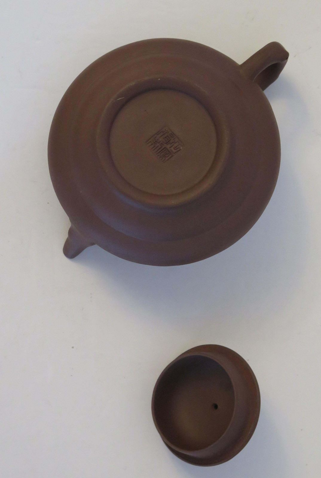 photo furniture Chinese Yixing Red Clay Teapot Poems & Bamboo Leaves Seal Mark, C 1950