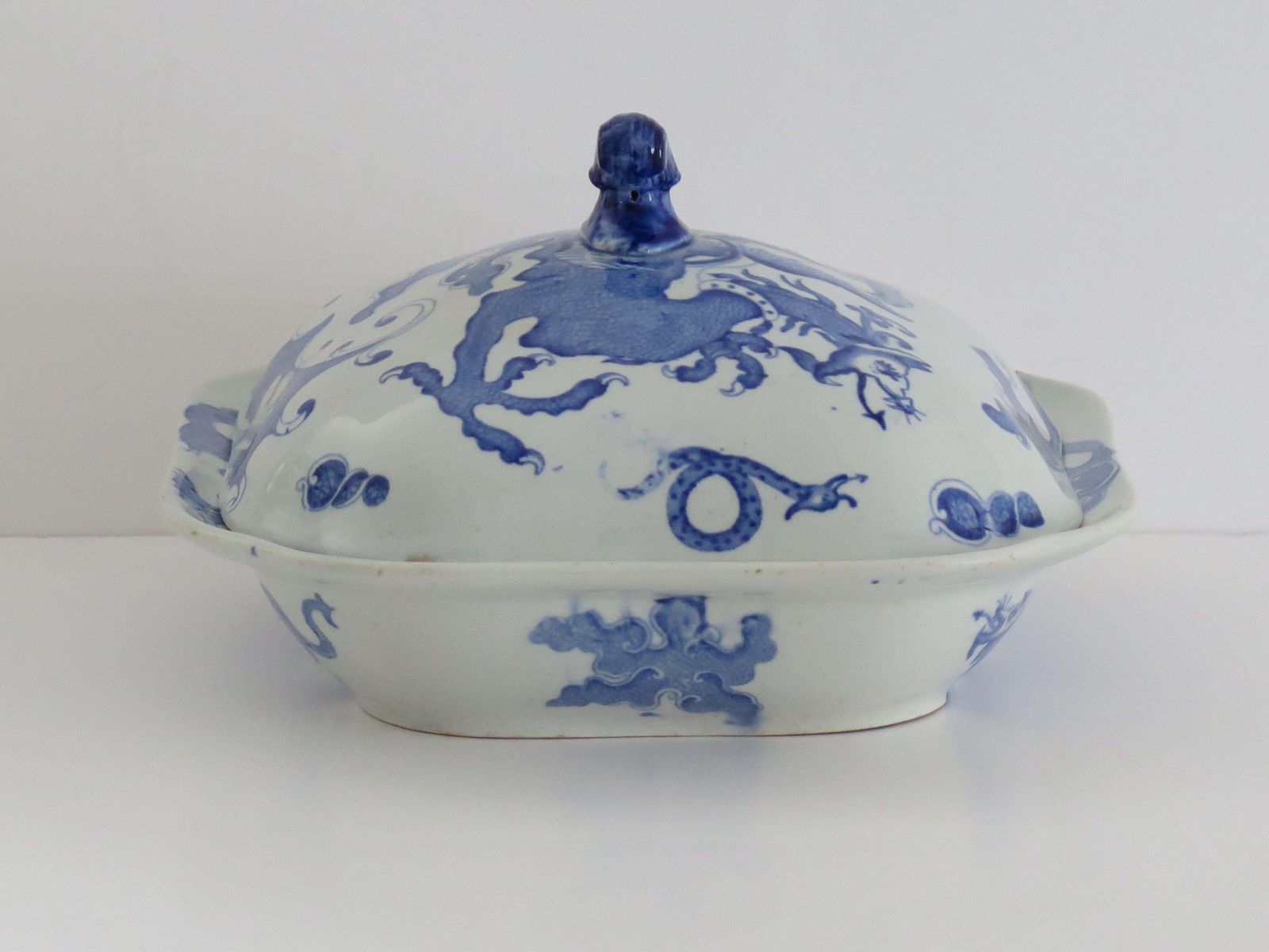 Georgian Mason's Ironstone Serving Dish & Cover In Chinese Dragon Ptn, Ca 1818 photo buy