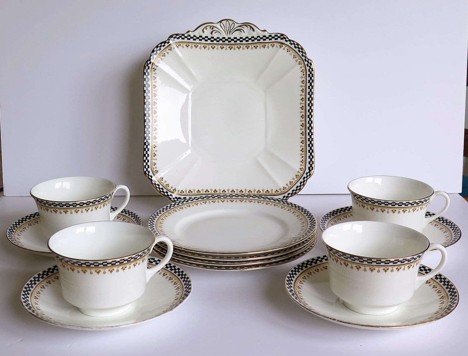 Art Deco Period Shelley Porcelain 13 Piece Part Tea Set Ptn 10797, Circa 1920 photo furniture