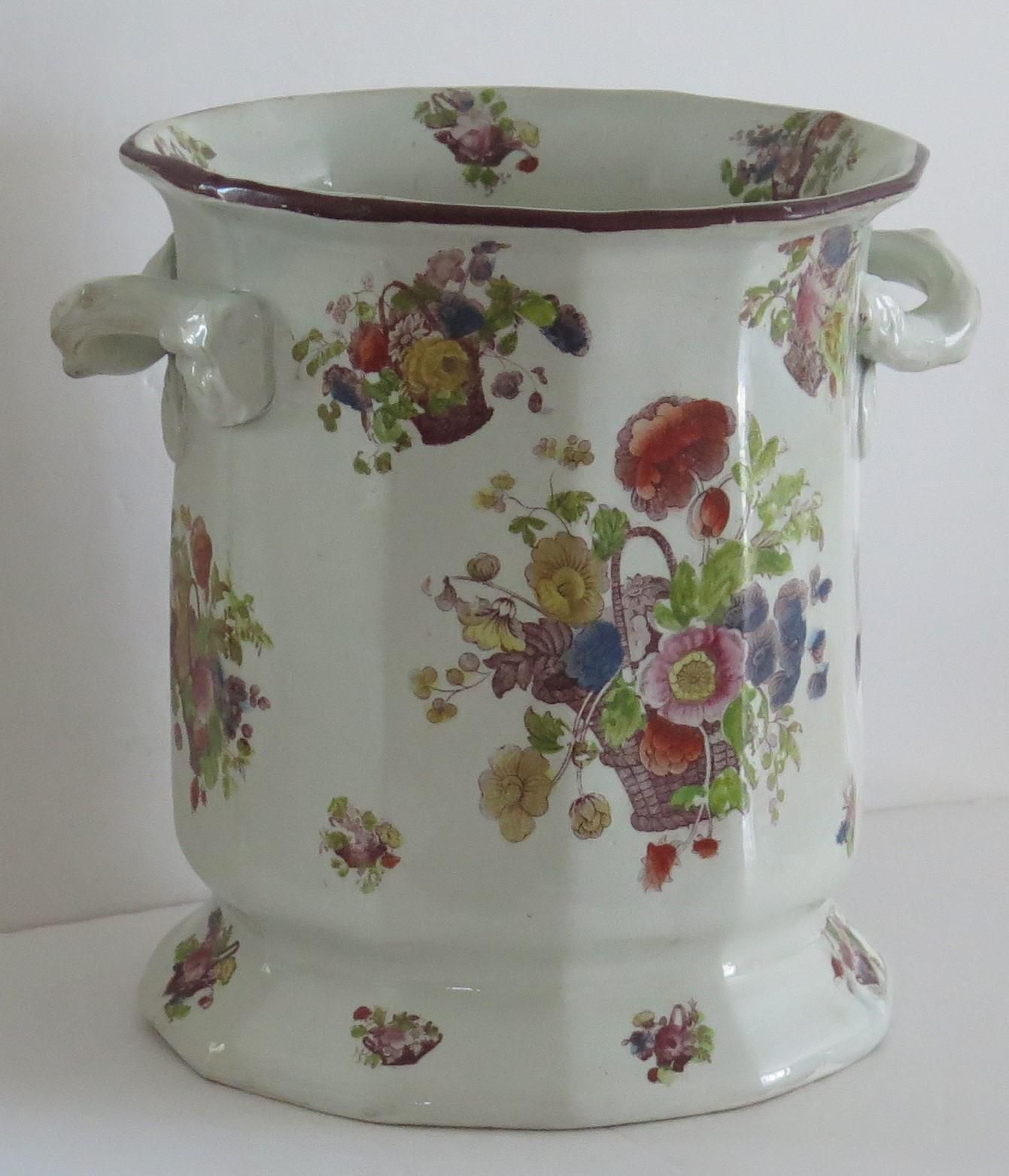 Rare Georgian Masons Ironstone Large Wine Cooler Or Ice Pail, English Circa 1818 photo Home Decor