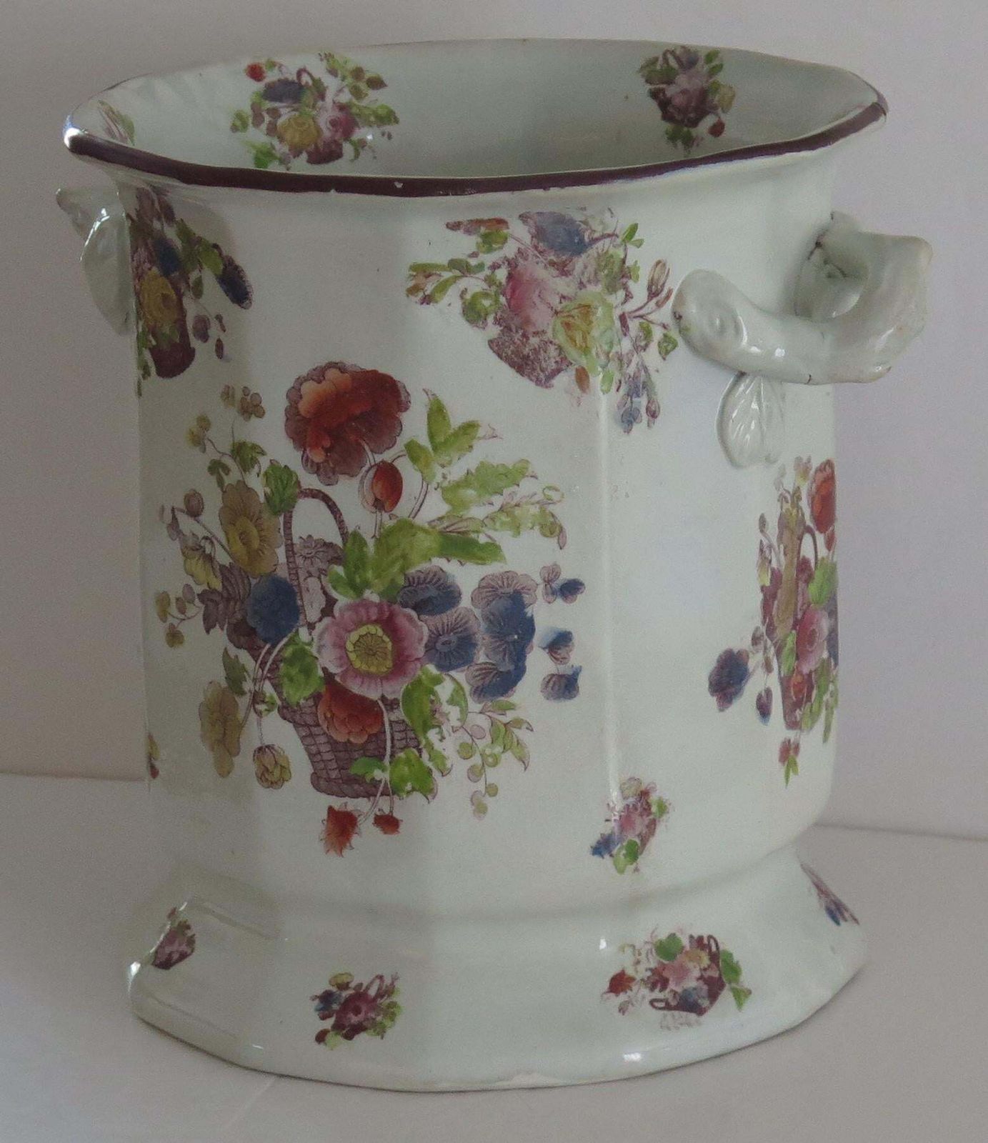 Rare Georgian Masons Ironstone Large Wine Cooler Or Ice Pail, English Circa 1818 photo 760.0
