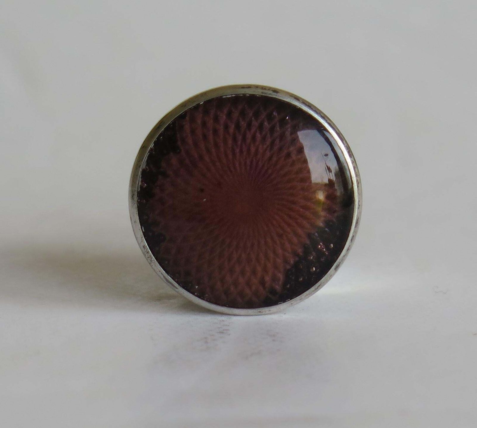 photo buy Burgundy Guilloche & Silver Topped Cut Glass Scent Or Perfume Bottle London 1921