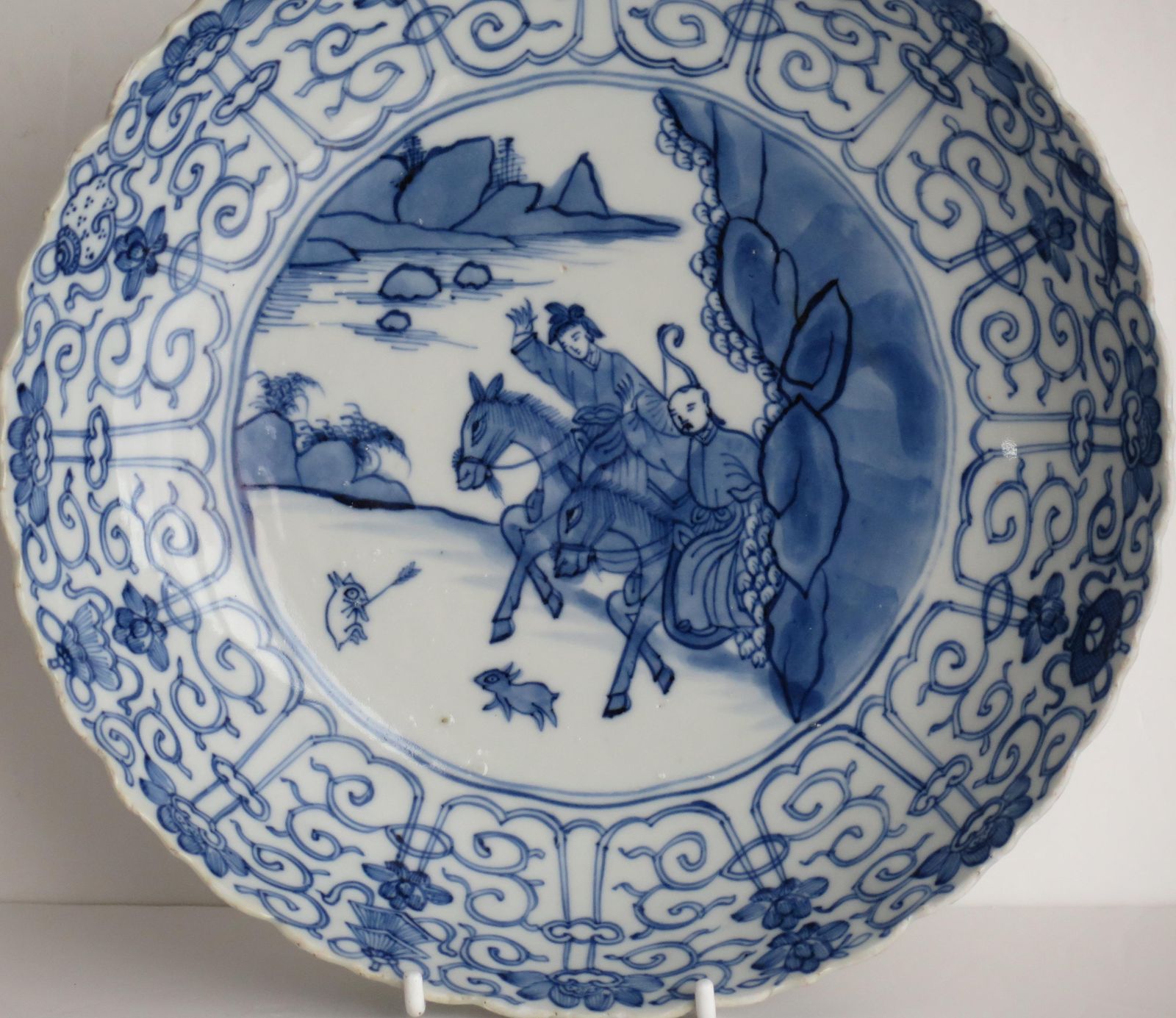 Kangxi Period Chinese Plate Porcelain Blue & White Chenghua Mark, Circa 1680 photo furniture