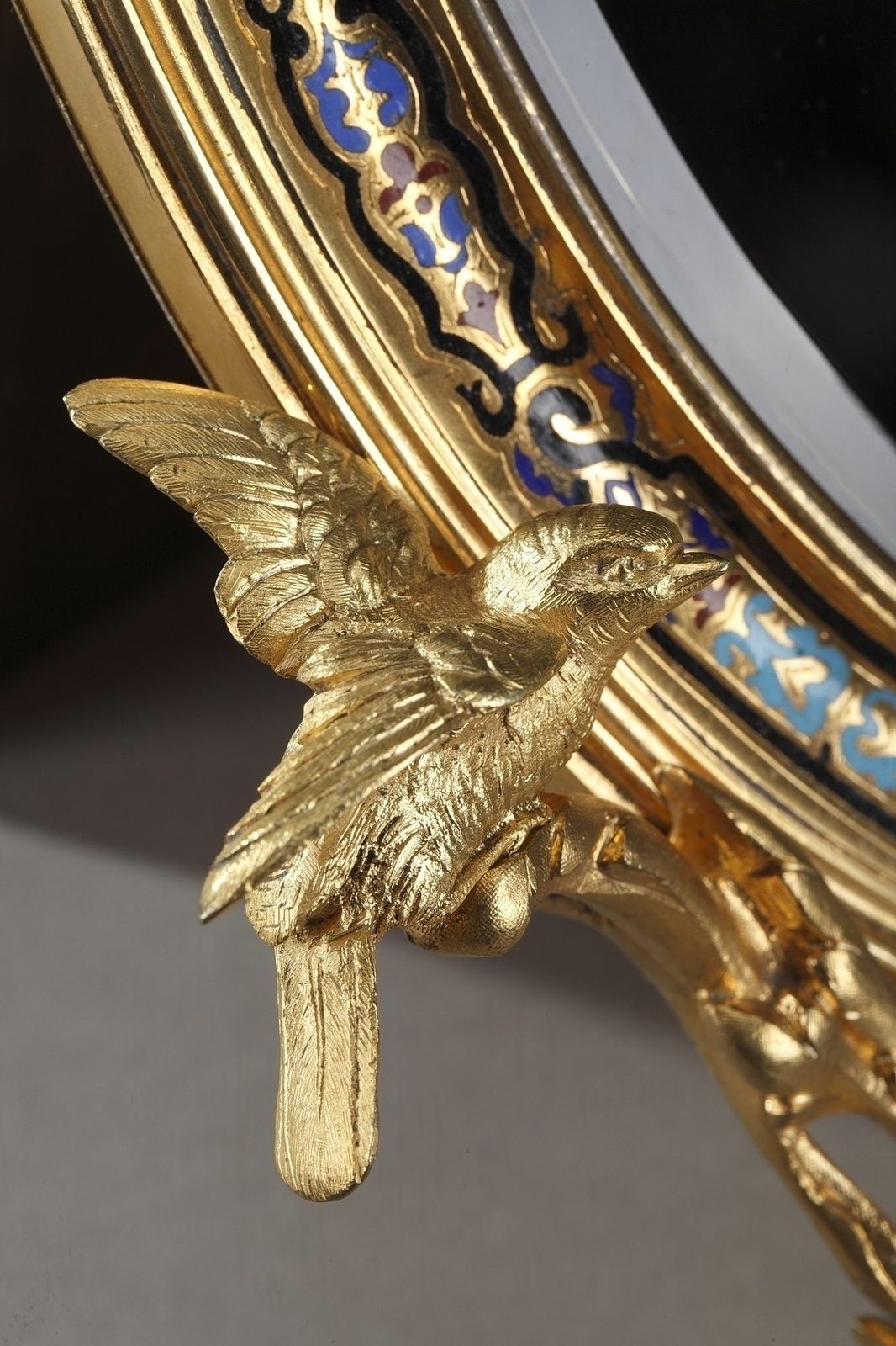 Petit miroir de table en bronze doré émaillé champlevé photo buy