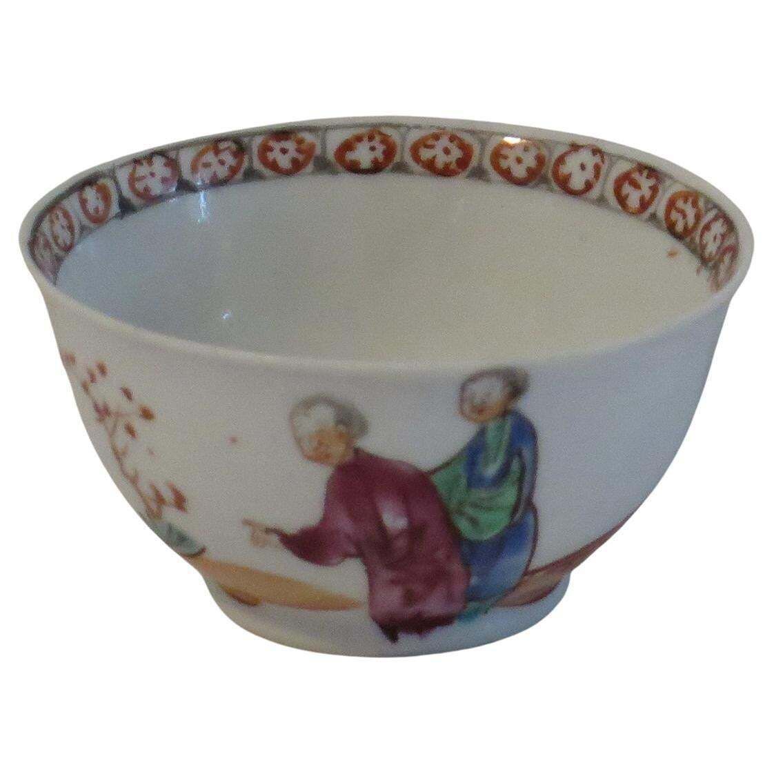 Chinese Porcelain Tea Bowl Hand Painted Famille Rose, Qing Qianlong Circa 1760 photo for sale