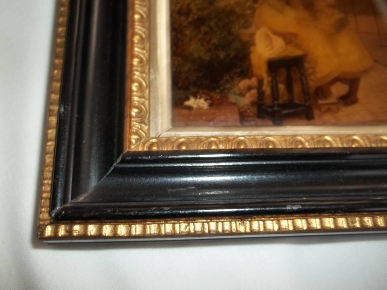 Victorian Crystoleum Picture Of Mother And Child In Original Frame, Circa 1890 photo vinterior