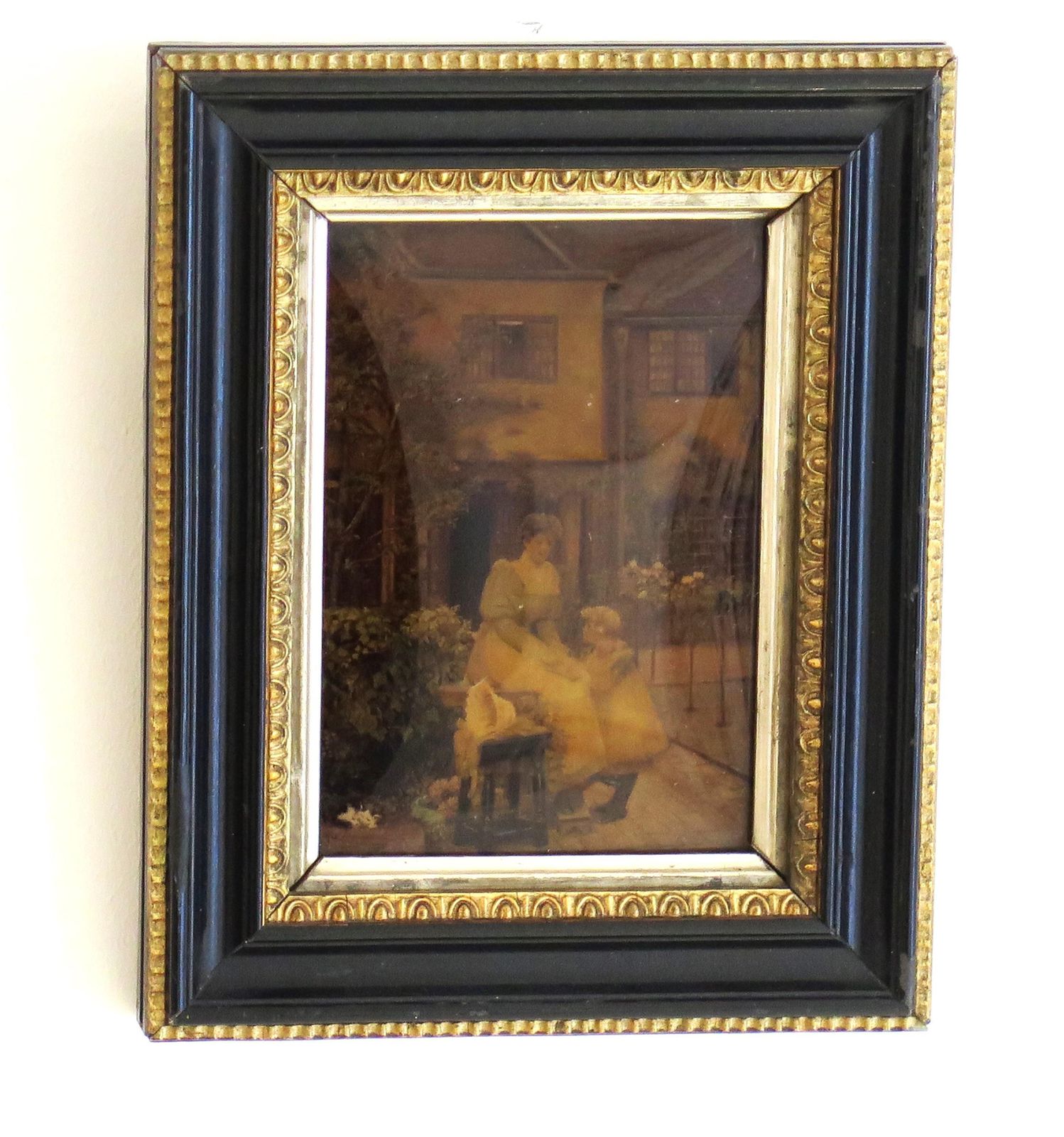 255.0 Victorian Crystoleum Picture Of Mother And Child In Original Frame, Circa 1890 photo
