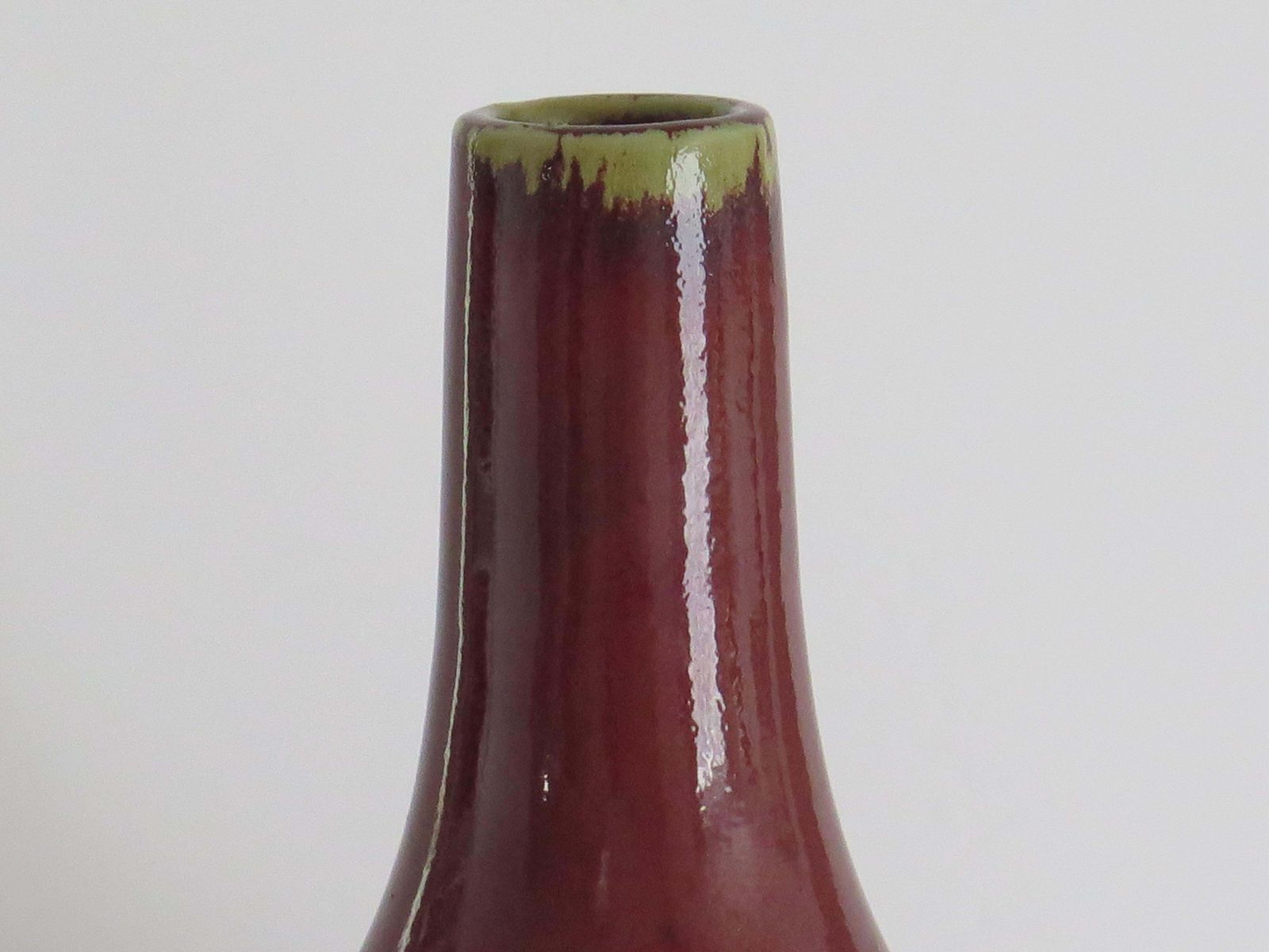 Large 19thc Chinese Export Porcelain Vase  "Sang De Boeuf" Ox Blood Red, Qing photo vintage