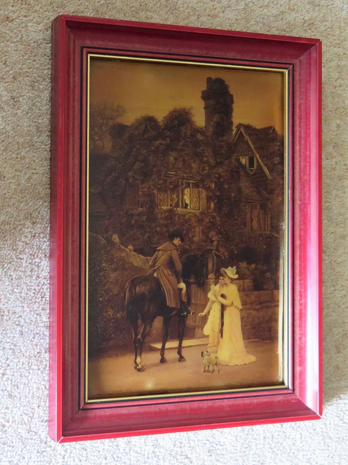 Victorian Crystoleum Picture After A L Vernon The Messenger To The Heiress, 1896 photo for sale