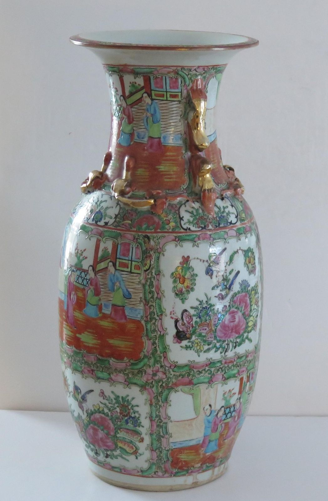 Mid 19thc Large 42cm Chinese Export Vase Porcelain Rose Medallion, Qing Ca 1850 photo 925.0