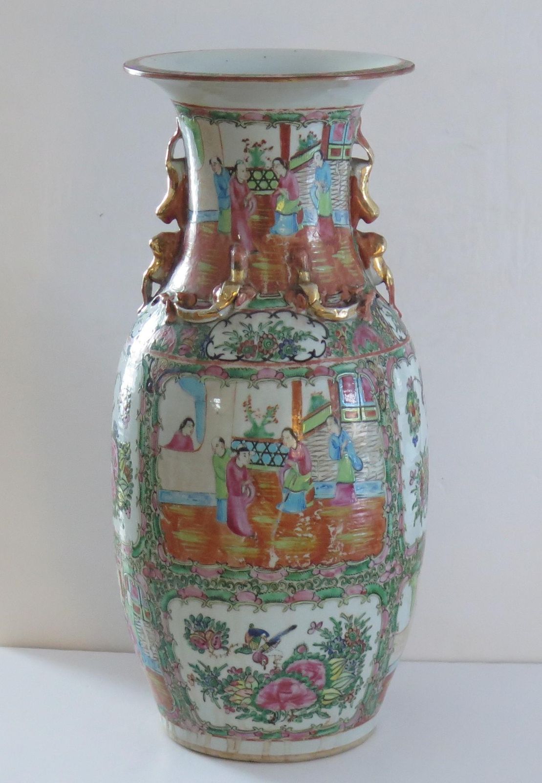 Mid 19thc Large 42cm Chinese Export Vase Porcelain Rose Medallion, Qing Ca 1850 photo buy