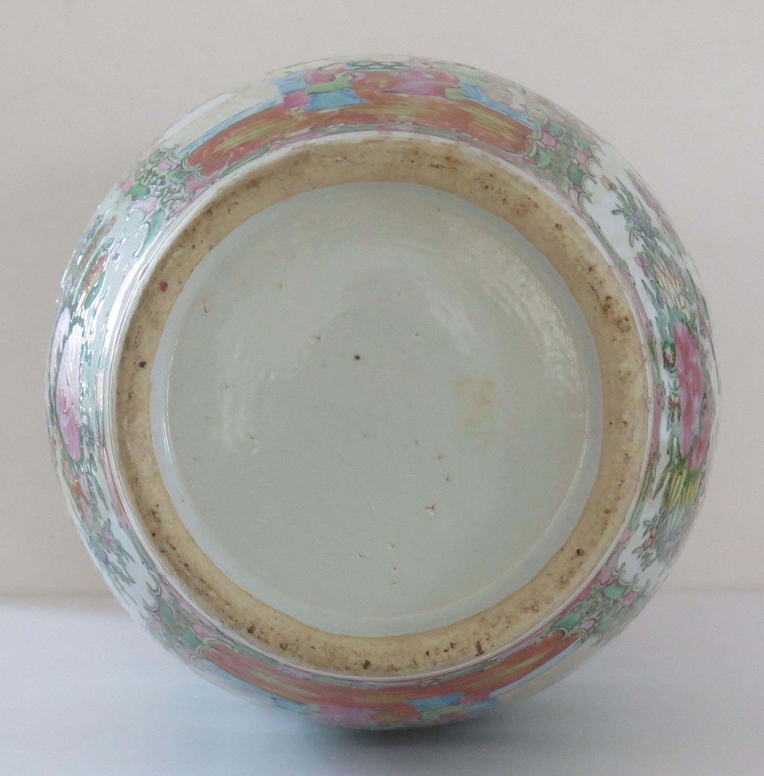 photo vinterior Mid 19thc Large 42cm Chinese Export Vase Porcelain Rose Medallion, Qing Ca 1850
