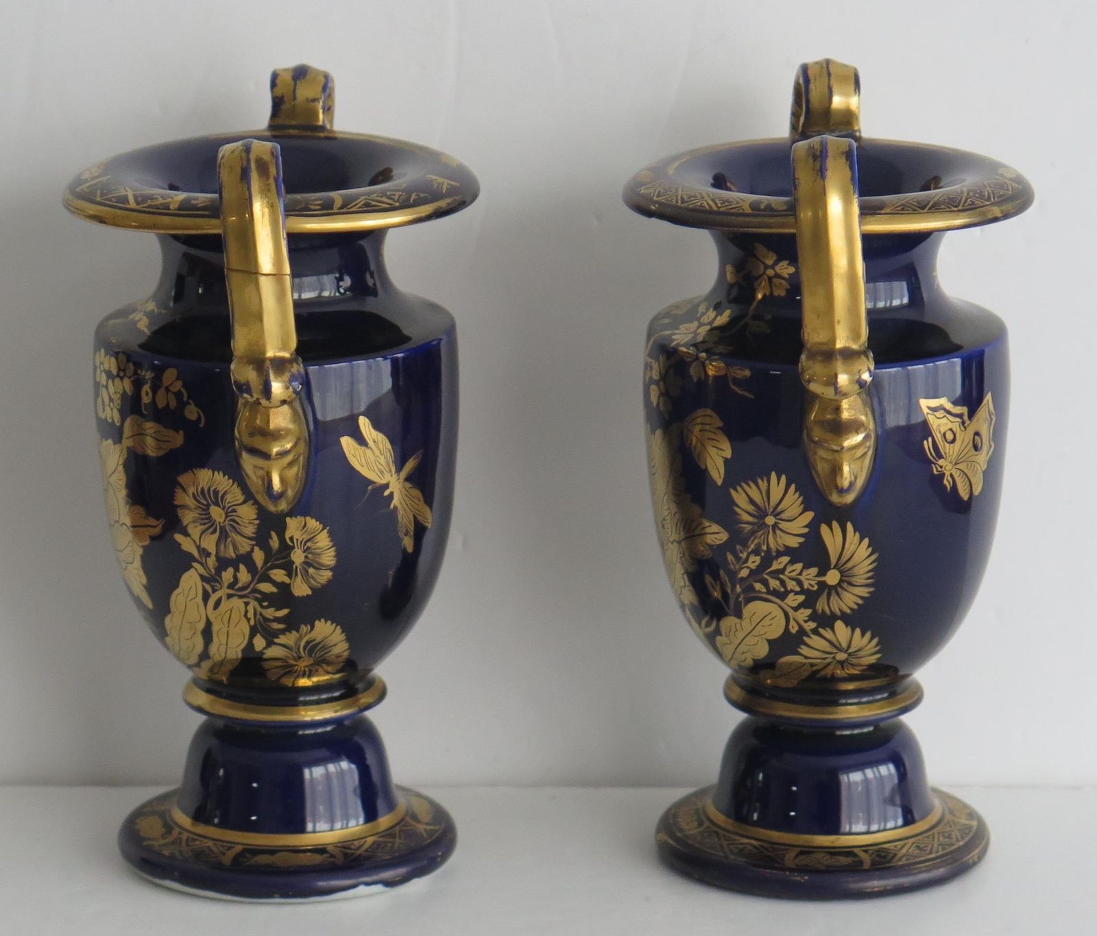 Georgian Pair Of Mason's Ironstone Vases With Hand Gilded Pattern, Circa 1818 photo for sale