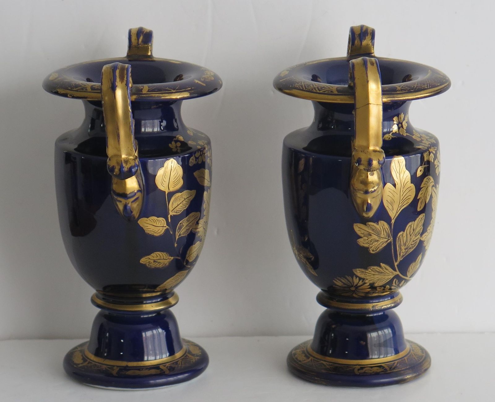 Georgian Pair Of Mason's Ironstone Vases With Hand Gilded Pattern, Circa 1818 photo 545.0