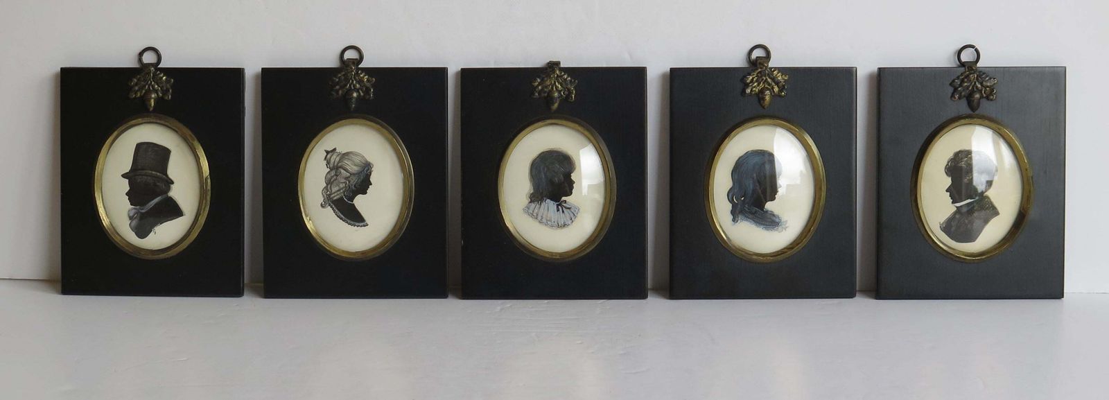 Set Of Five Silhouette Miniatures All Hand Painted By Dorothy Turton Rms, 20thc photo furniture
