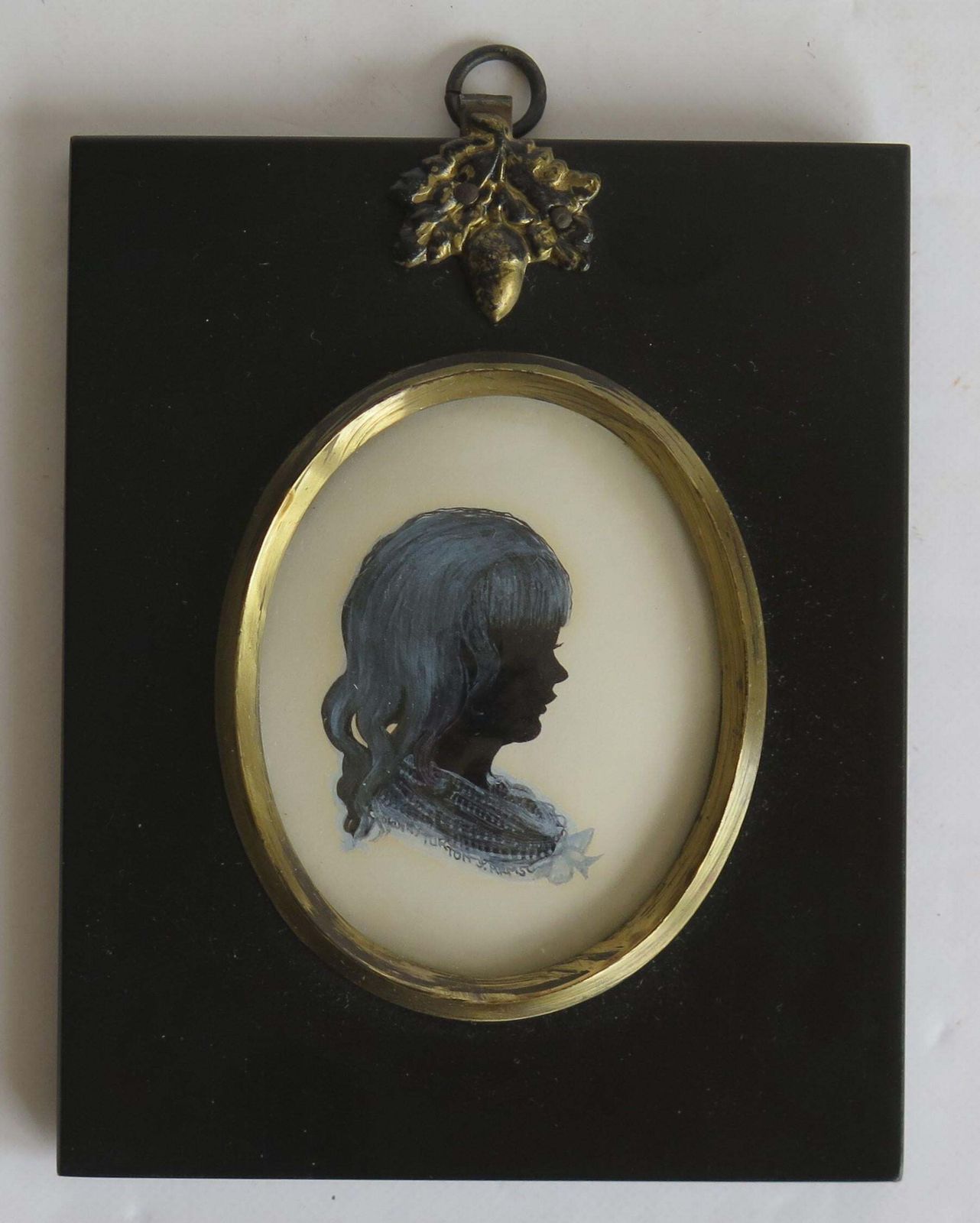 photo vinterior Set Of Five Silhouette Miniatures All Hand Painted By Dorothy Turton Rms, 20thc