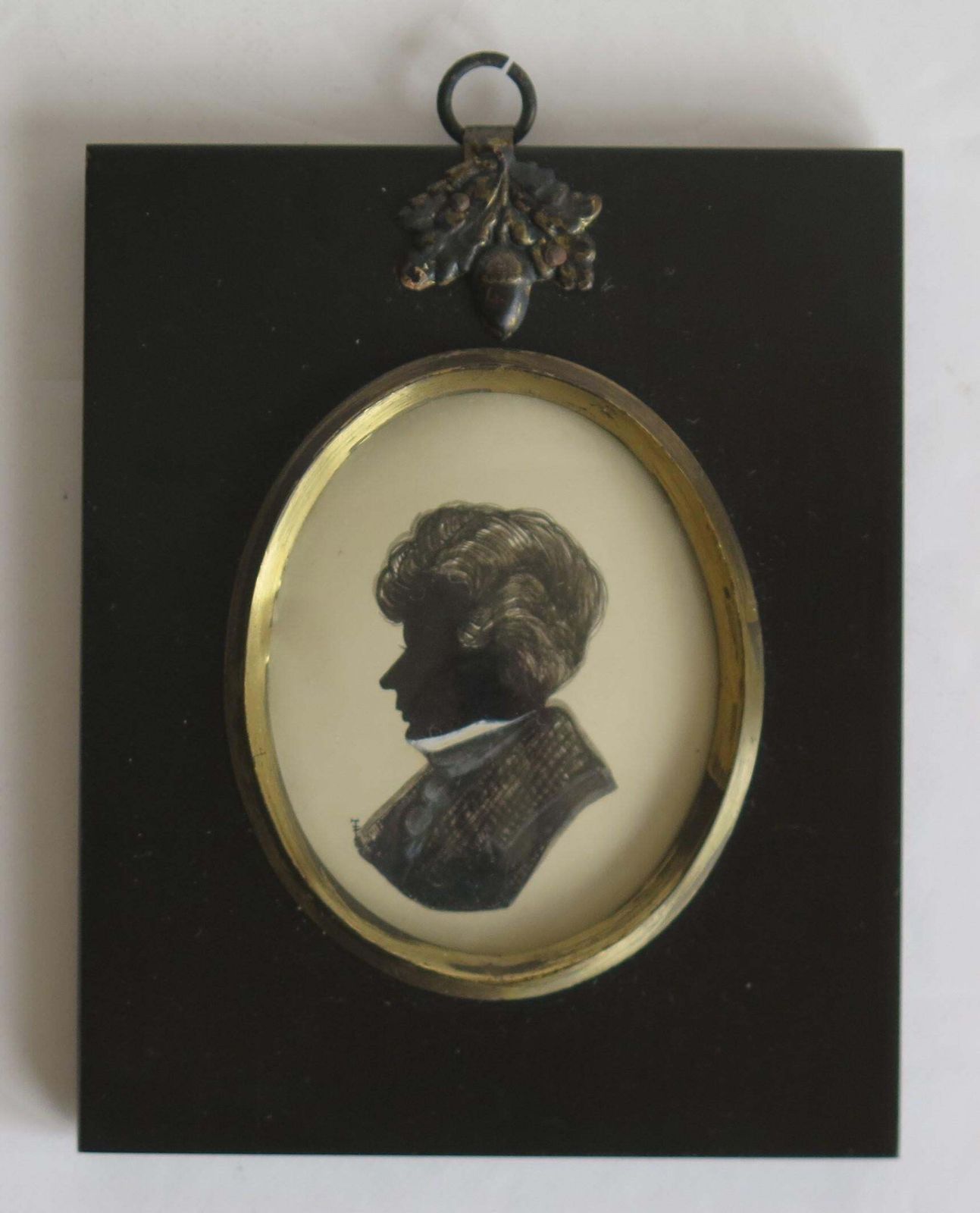 photo vintage Set Of Five Silhouette Miniatures All Hand Painted By Dorothy Turton Rms, 20thc