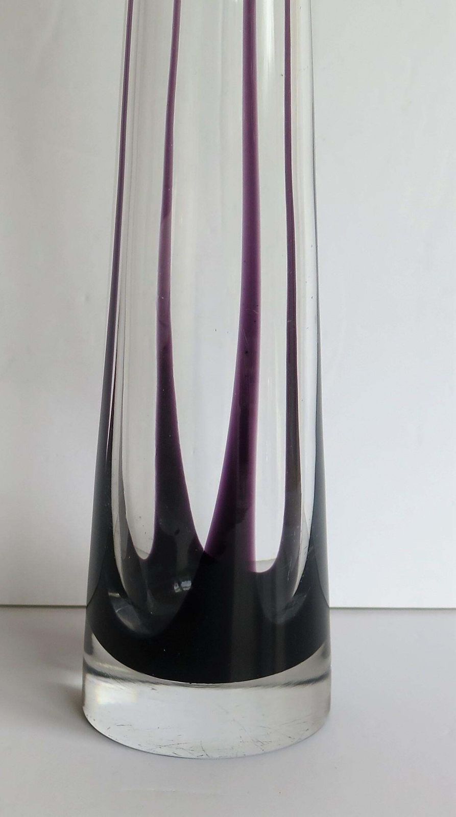Tall Glass Sommerso Vase By Vicke Lindstrand For Kosta Glass, Sweden Circa 1960 photo 370.0