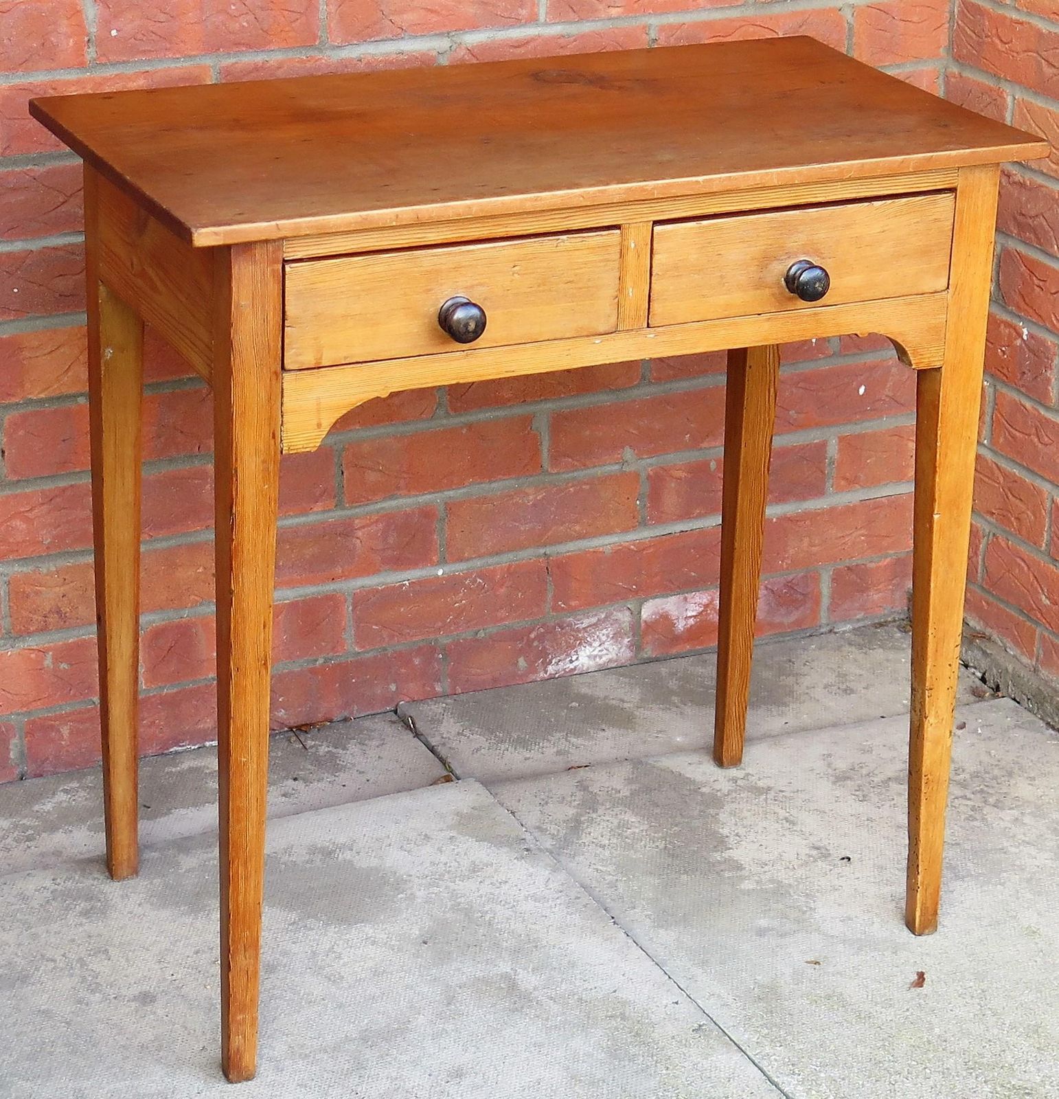 Georgian Solid Pine Side Table 2 Drawers, Circa 1790 photo for sale