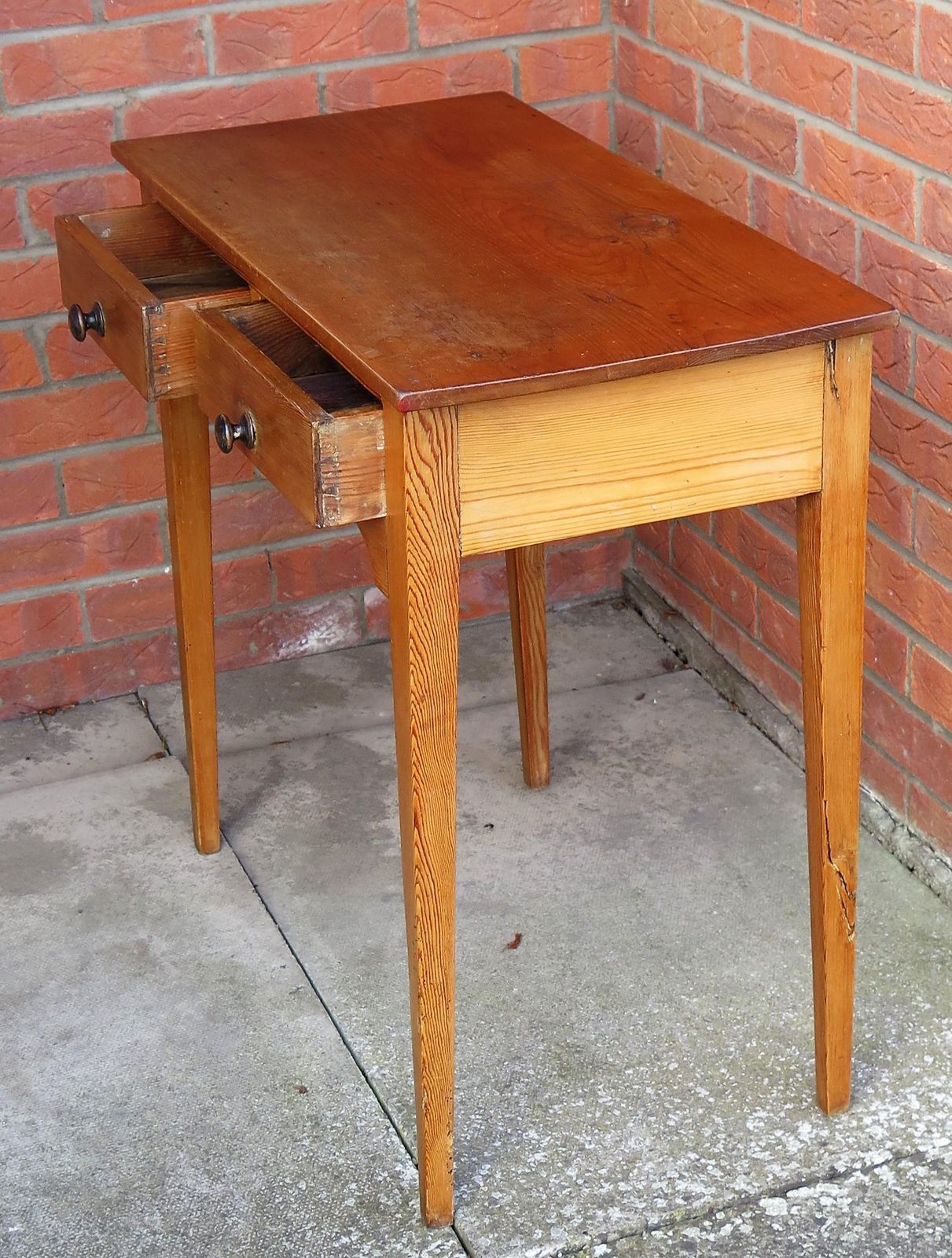 Georgian Solid Pine Side Table 2 Drawers, Circa 1790 photo buy