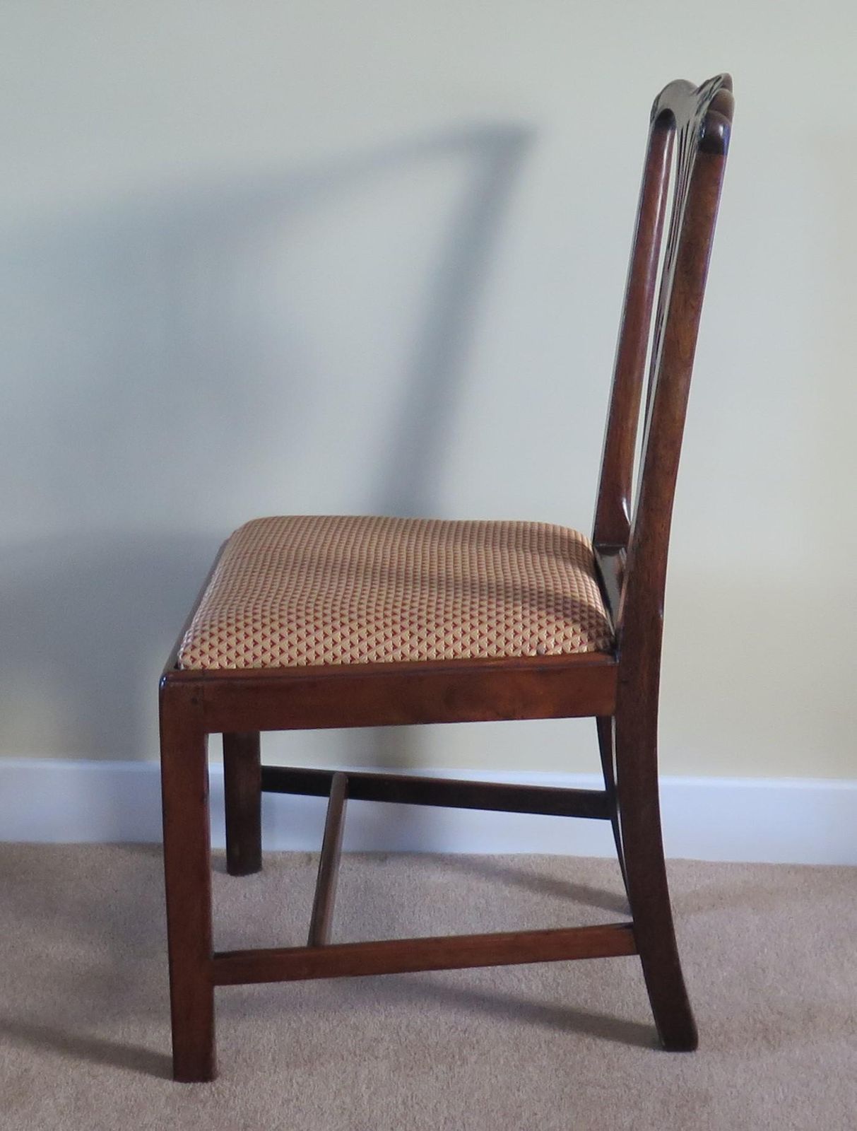 George 111 Mahogany Chippendale Dining Chair Reupholstered, Circa 1760 photo vintage